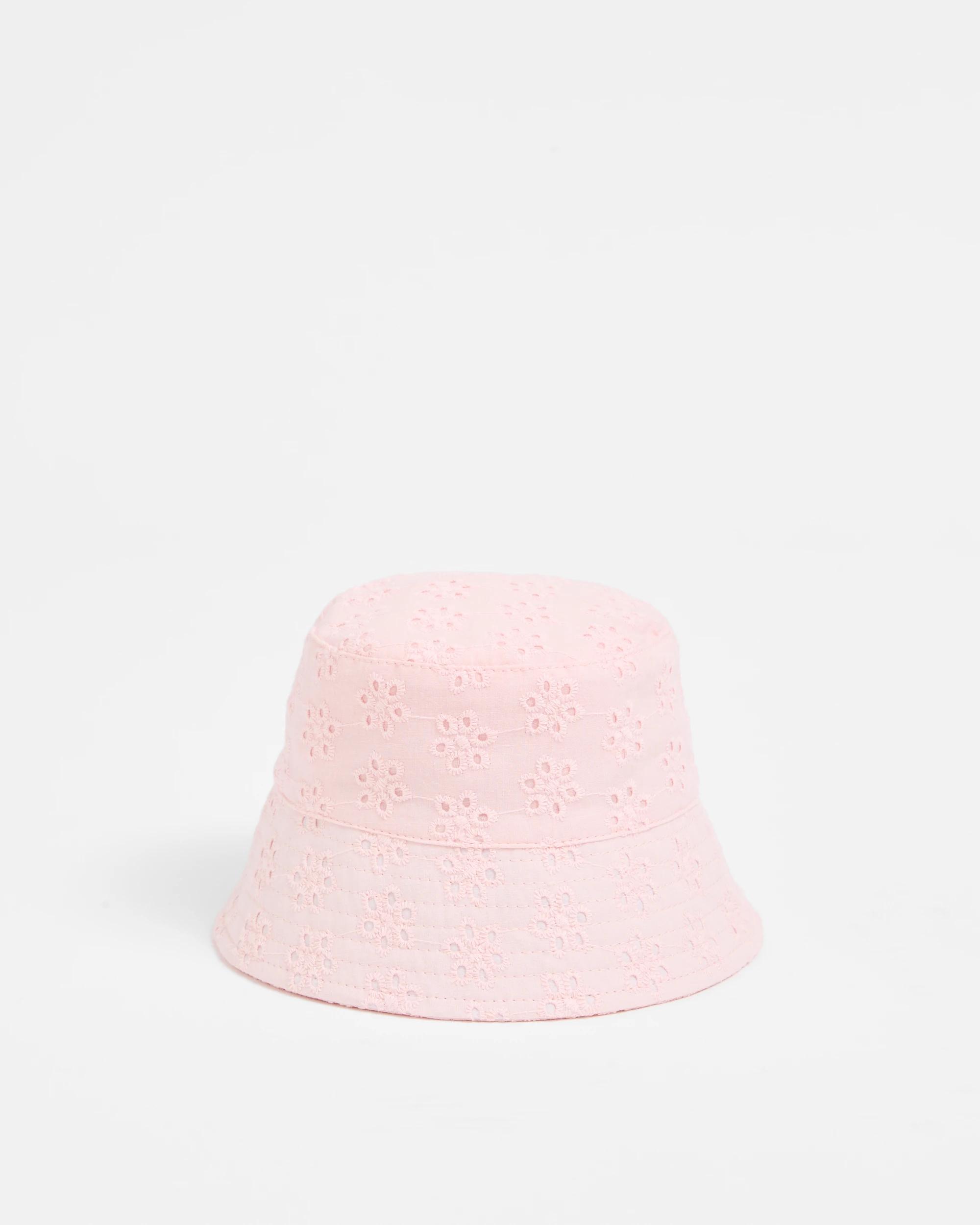 1 Target Baby Broderie Bucket Hat PINK, 1 of 2