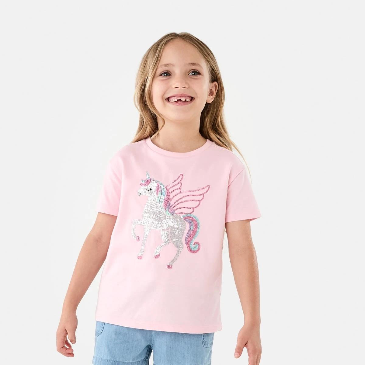 1 Short Sleeve Sequin T-shirt Unicorn, 1 of 8
