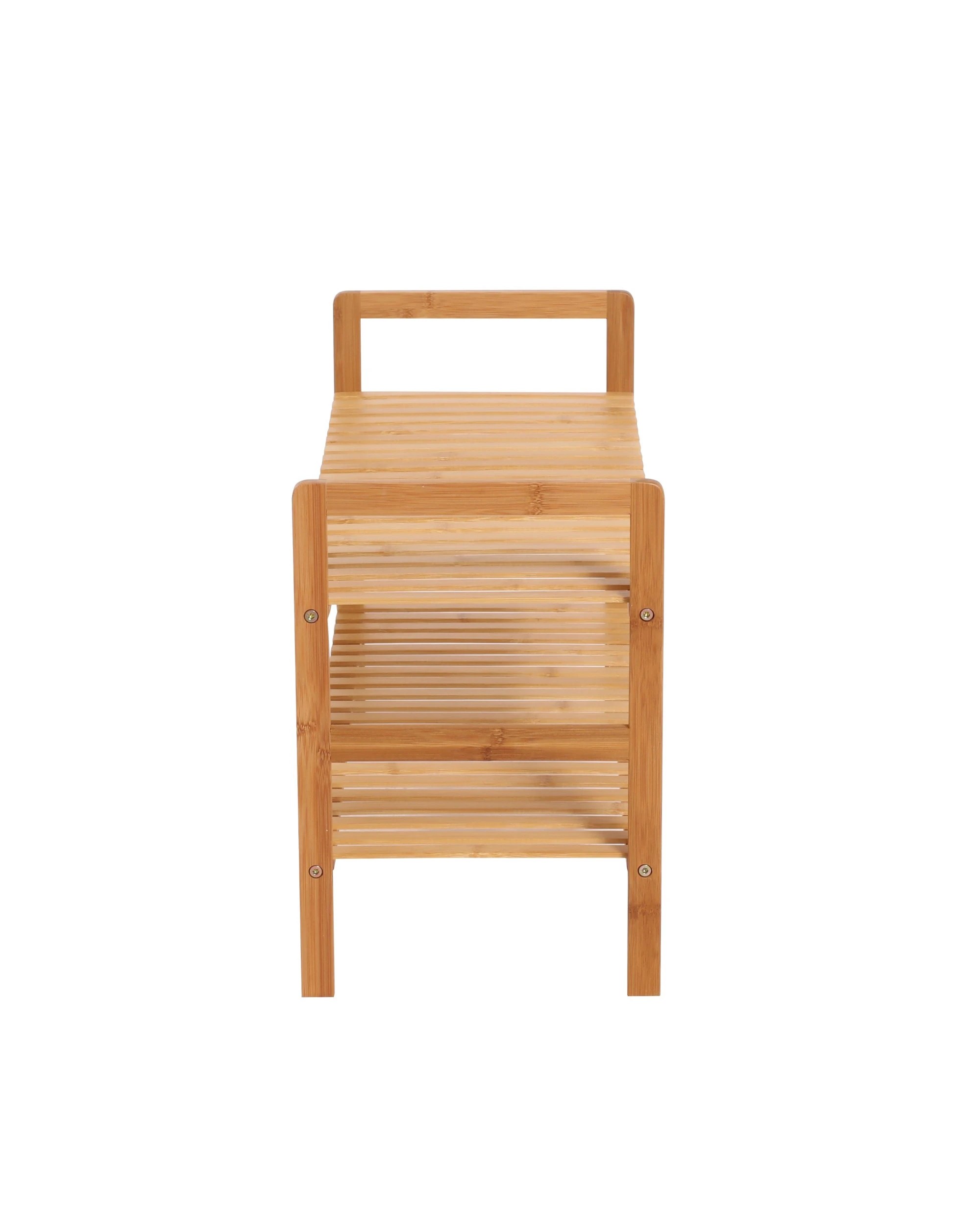 5 Sherwood Home 2-Tier Essential Bamboo Shoe Rack 70x27x40cm - Natural, 5 of 5