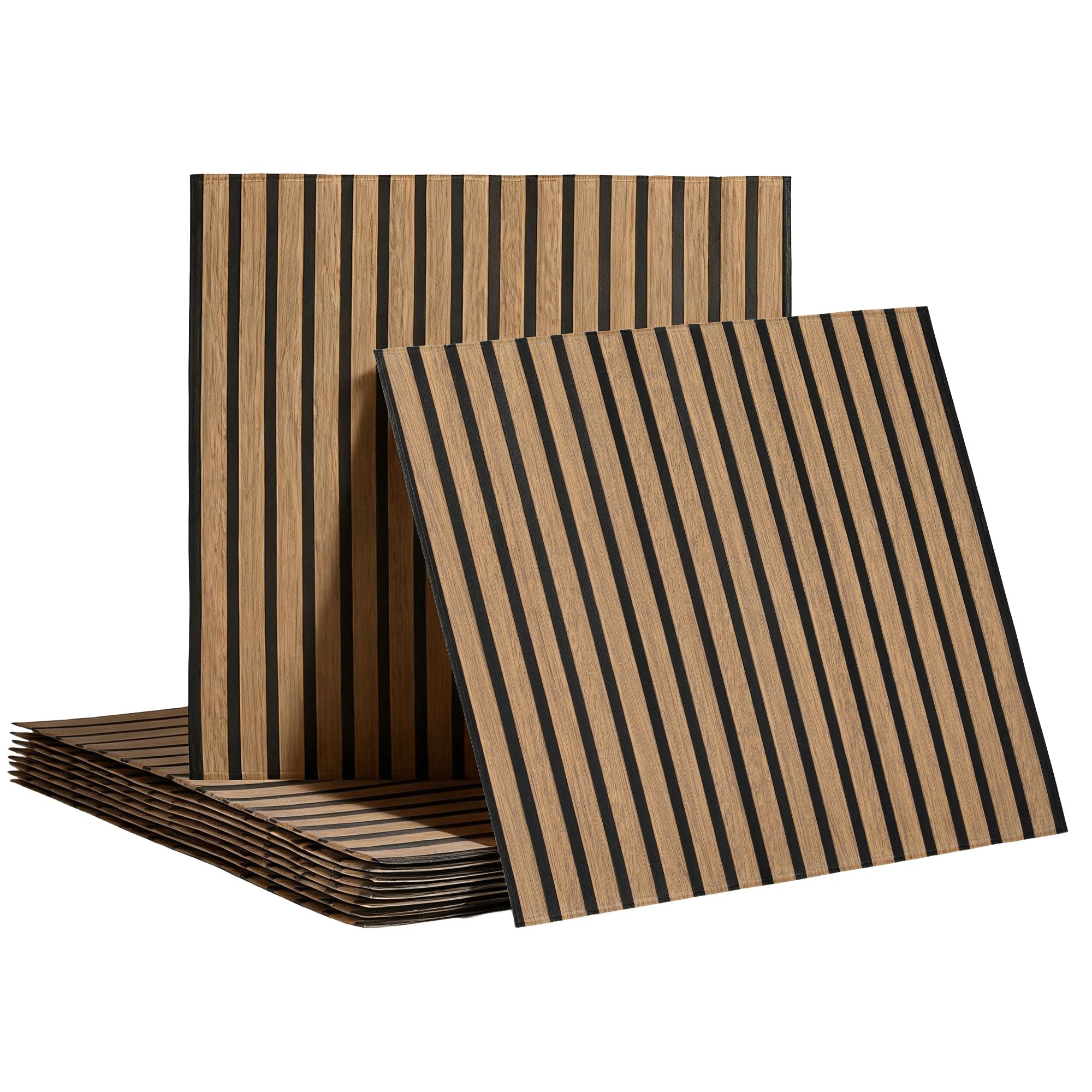 2 Artiss 10PCS Peel and Stick Wall Panels Tiles 68X68CM Self Adhesive for Home Office - Brown, 2 of 7