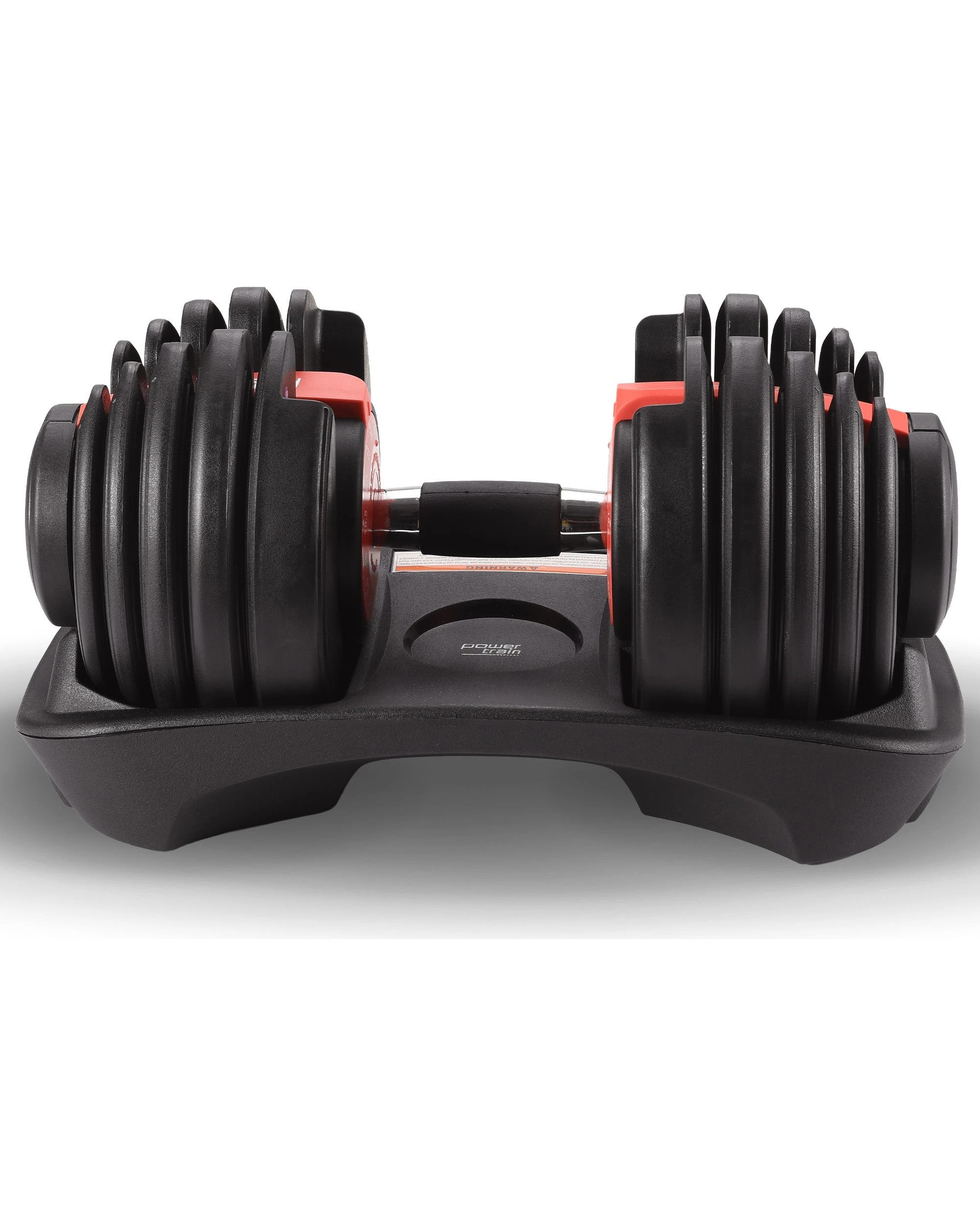 4 Powertrain 24kg Adjustable Dumbbells 15-in-1 Home Gym Weights Red, 4 of 7