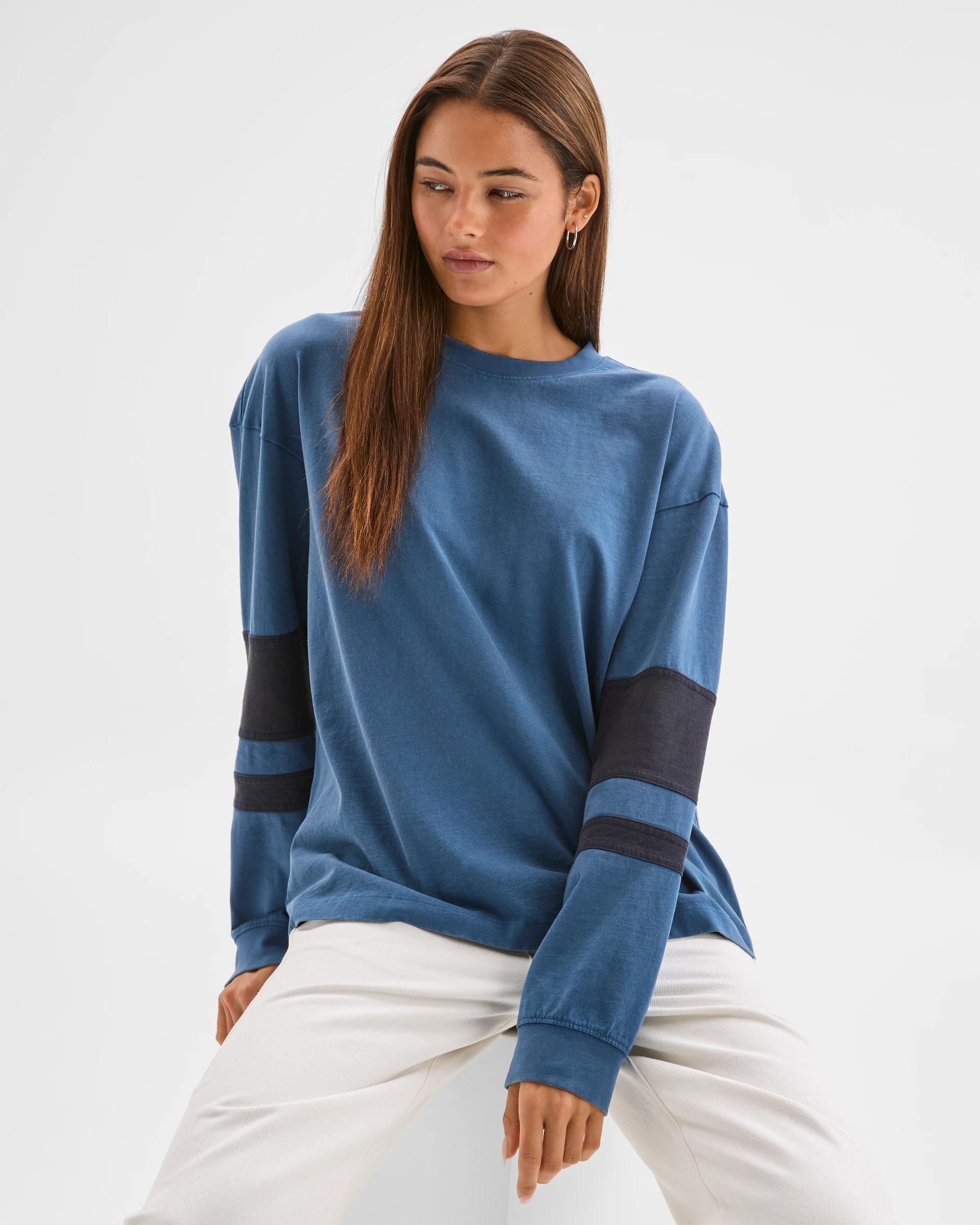 2 Lily Loves Relaxed Long Sleeve T-Shirt WASHED BLUE, 2 of 7