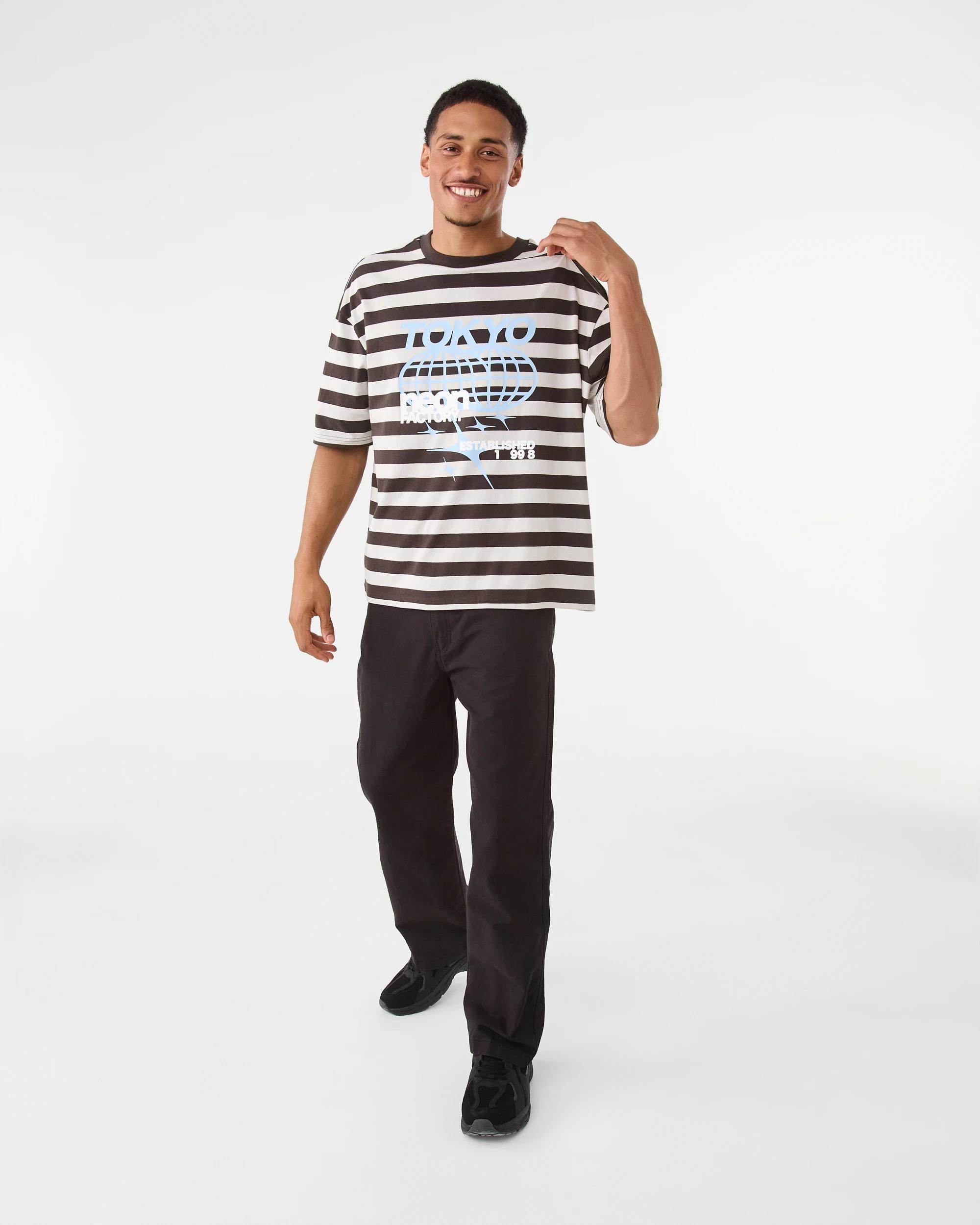 2 Boxy Stripe T-Shirt Brn Tokyo, 2 of 7