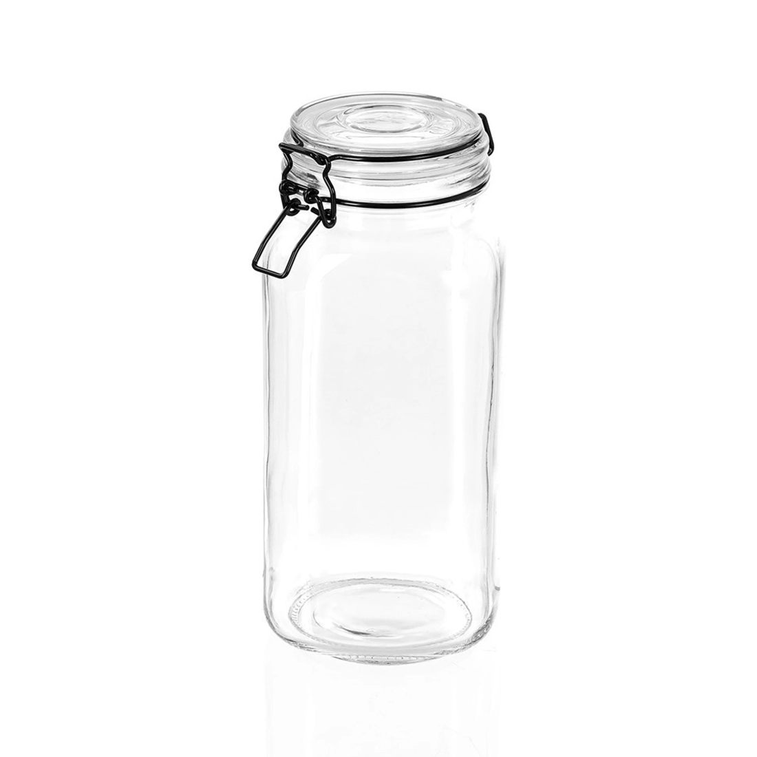 2 Lemon & Lime Fido 2.1l/26cm Glass Clip Jar Canister Food Storage/container Clear
 - Clear, 2 of 4