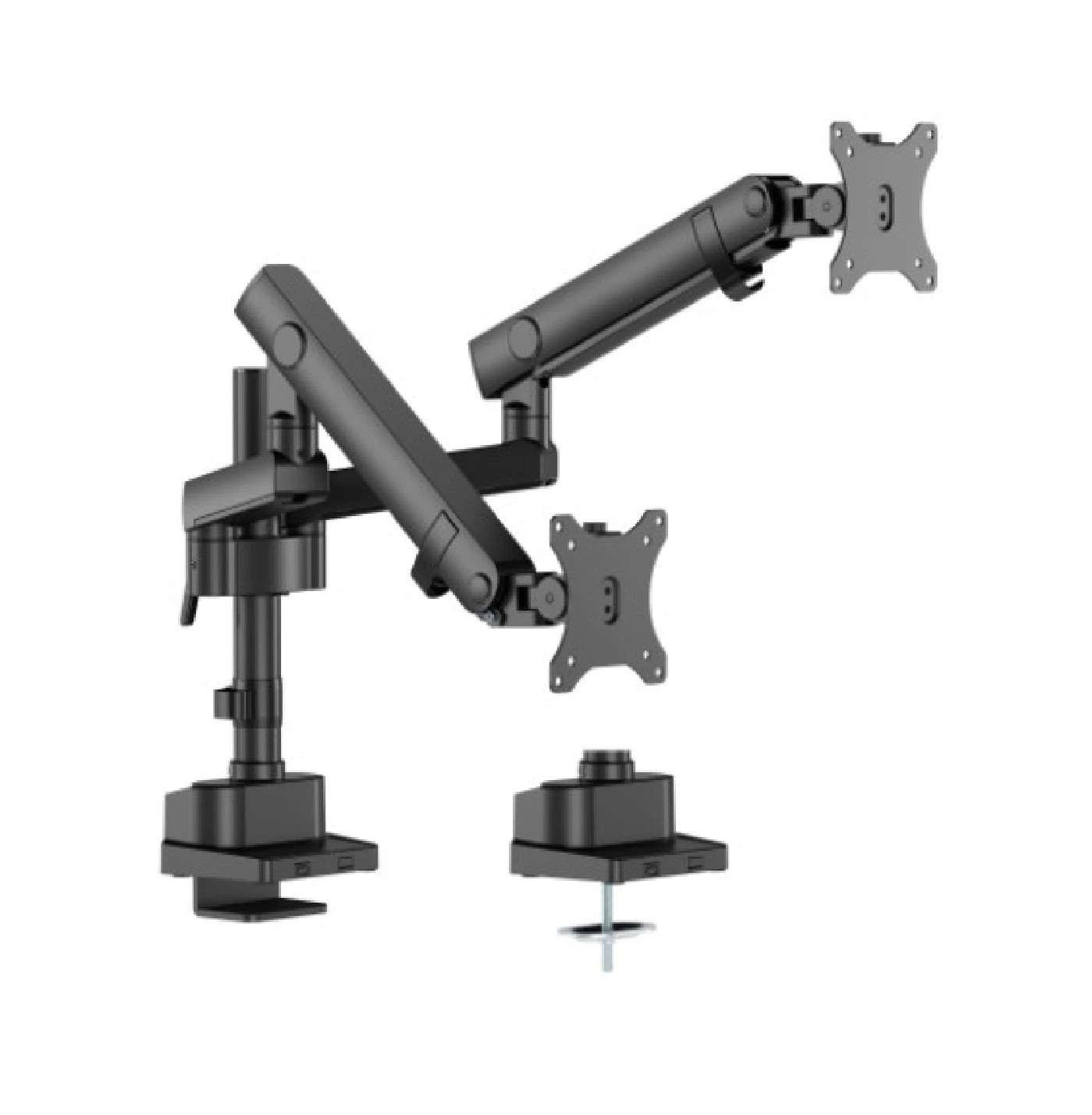 1 Brateck LDT84-C024P-B Dual Screen Pole Mount Mechanical Arm - Black, 1 of 1