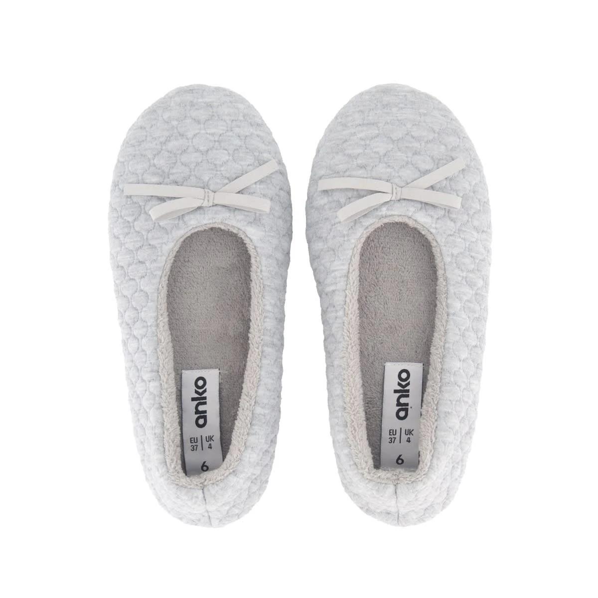 2 Quilted Ballet Slippers SOFT GREY MARLE, 2 of 3