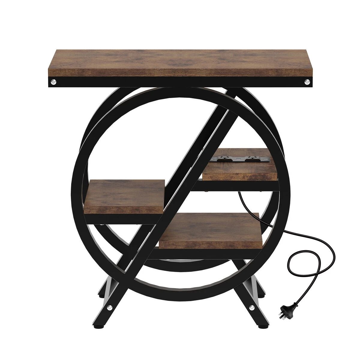 6 LUXSUITE Sofa Bed Side Table with Charging Station Hall Entry Lamp, 6 of 6
