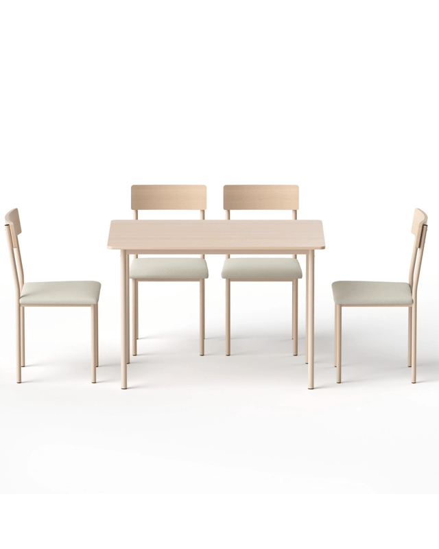 Artiss Dining Table and Chairs Set of 5 Compact Kitchen Furniture - Nat