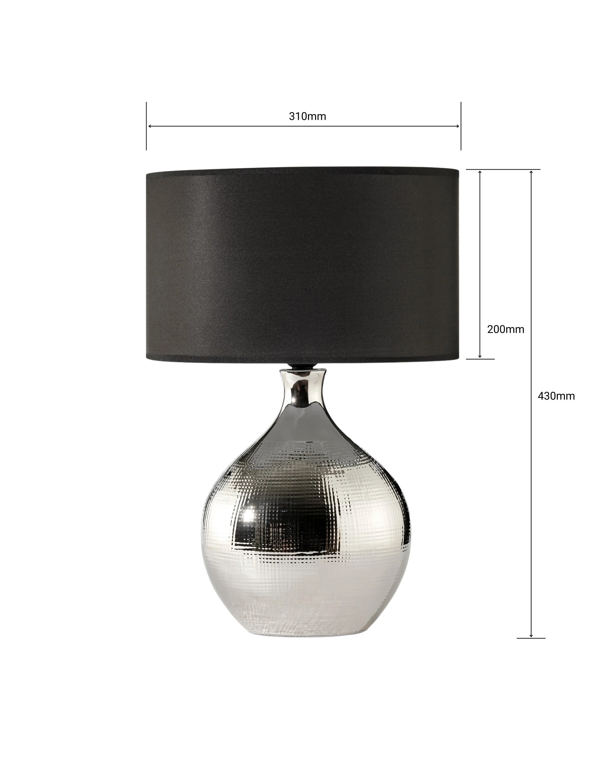 6 Sherwood Lighting Set of 2 Cosmo Contemporary Bedside Table Lamp Art Deco Textured - Silver, 6 of 7