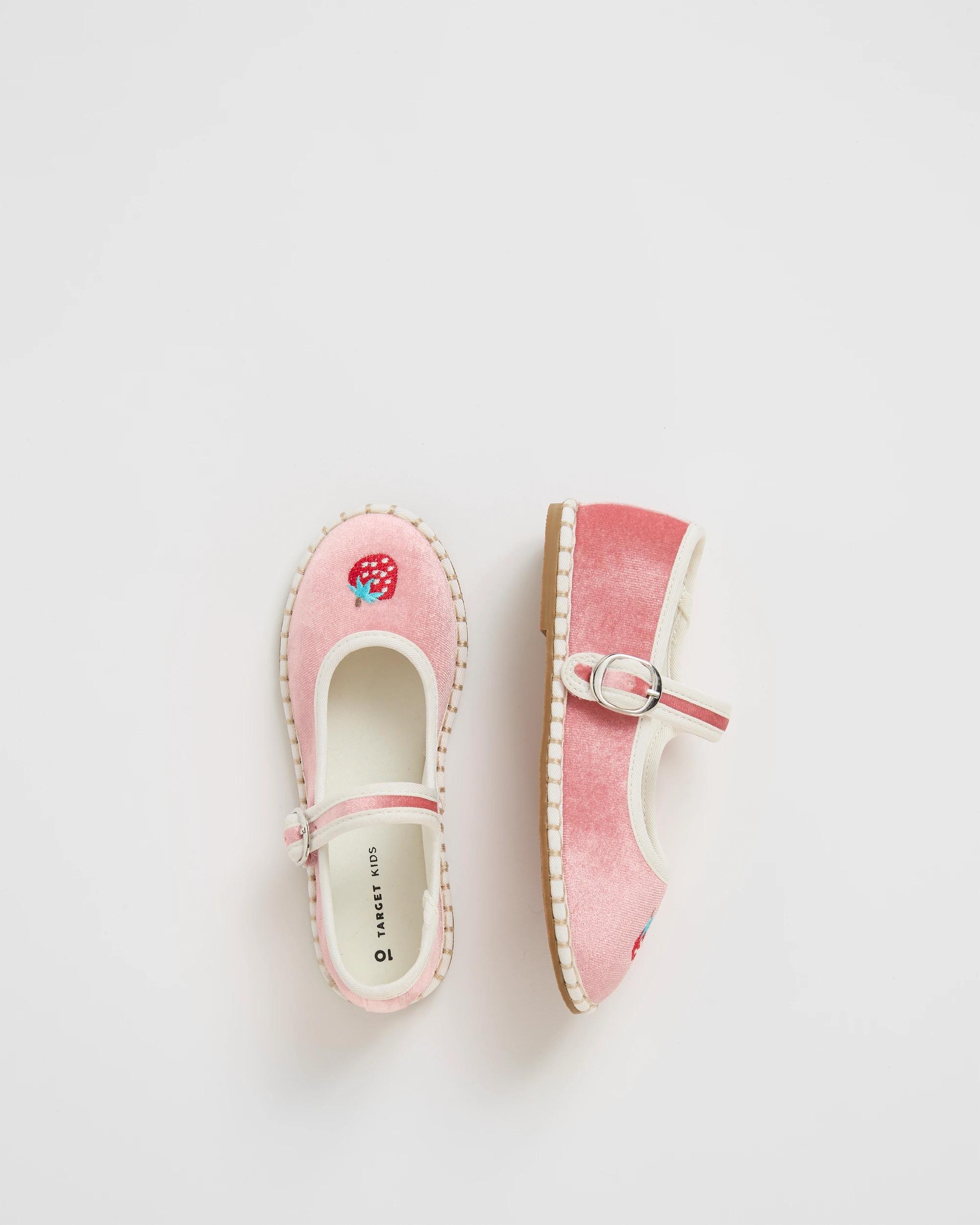 3 Target Kids Embroidered Fruit Espadrille Pumps PINK STRAWBERRY, 3 of 3