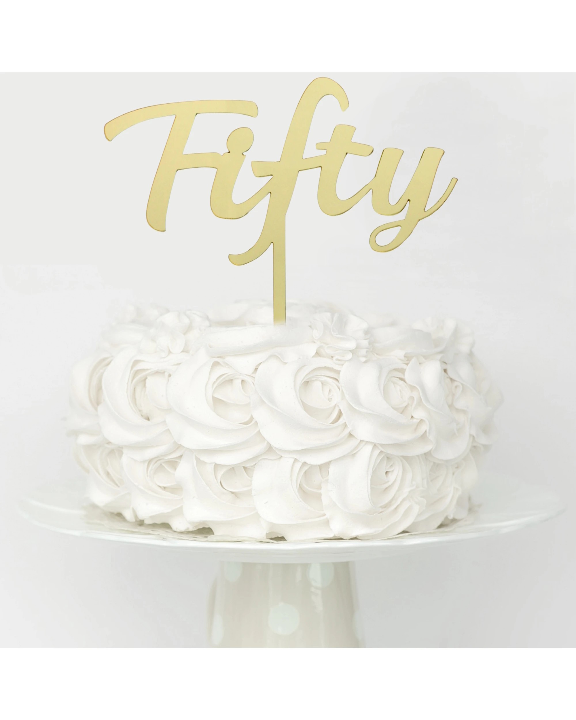 2 Artwrap Fifty Acrylic Cake Topper - Gold, 2 of 2