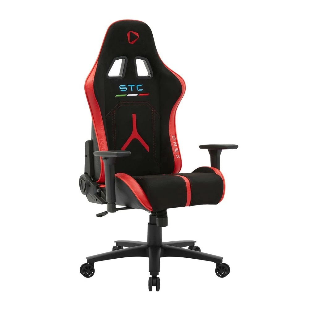 2 ONEX STC Alcantara Gaming Chair Black and Red Ergonomic Chairs and Desk Chairs, 2 of 8