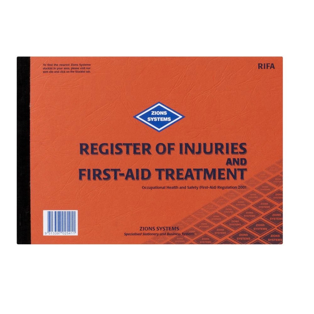 2 Zions Register of Injuries and First Aid Treatment Book, 2 of 3