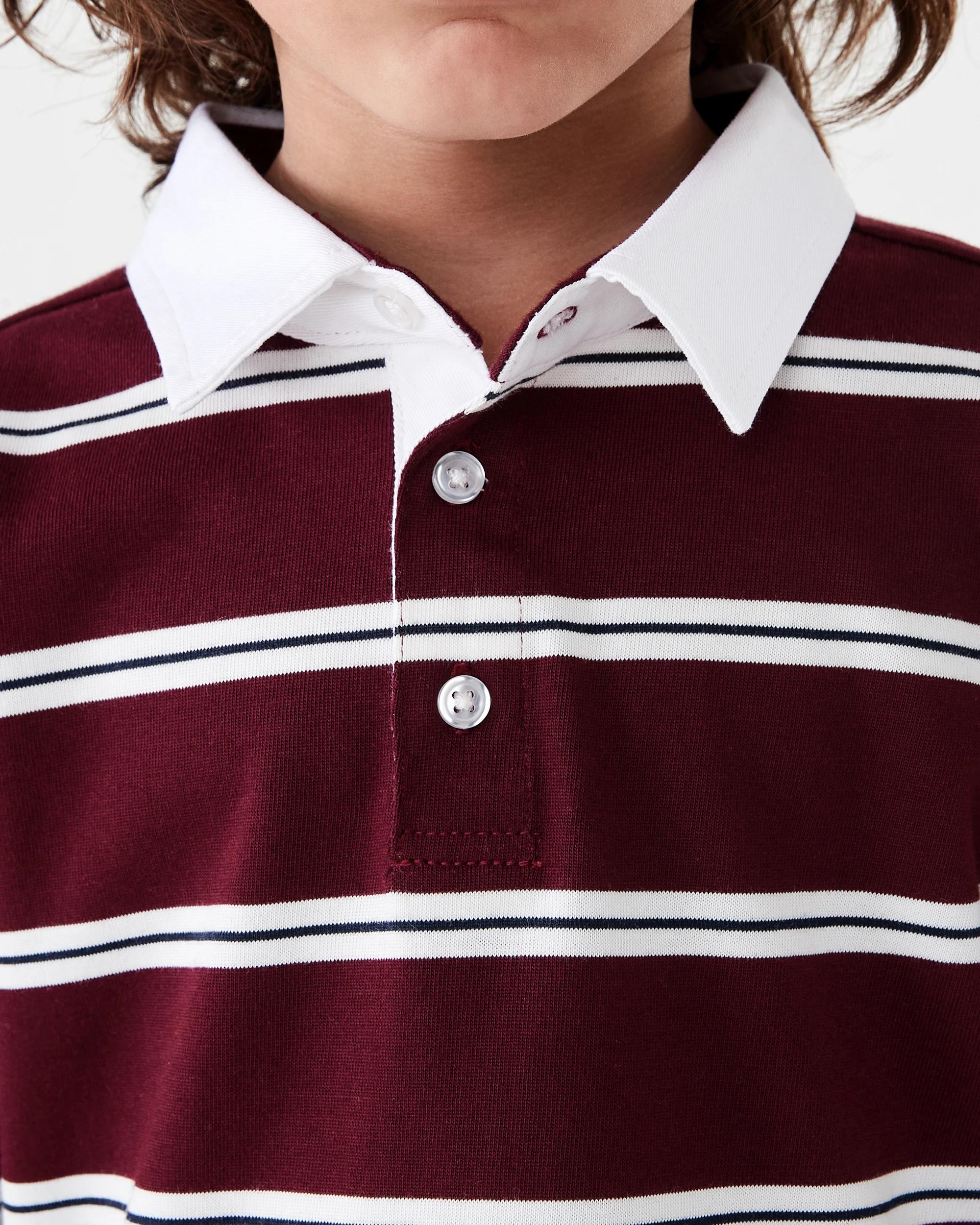 4 Long Sleeve Stripe Rugby T-shirt Red Stripe, 4 of 7