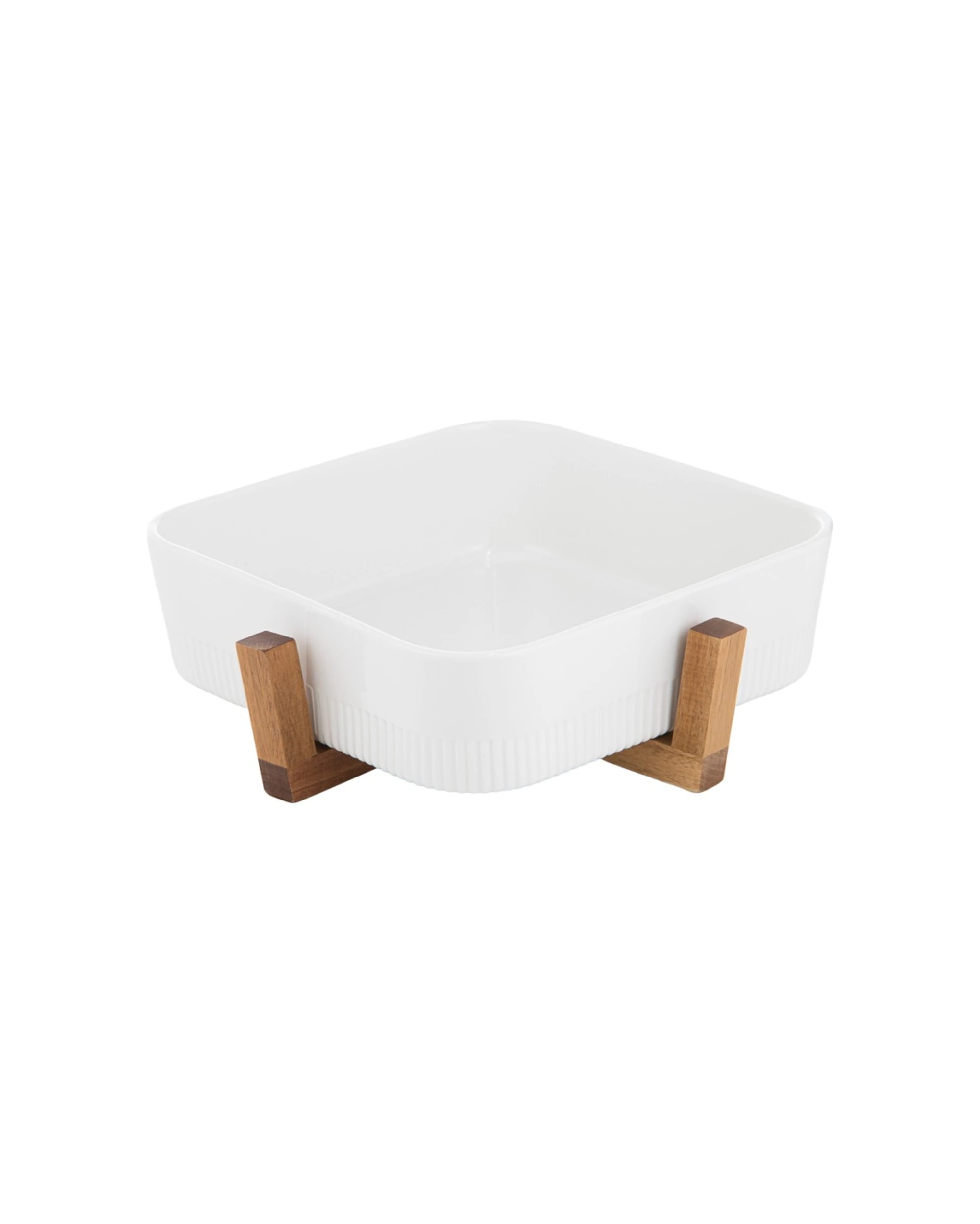 1 Ladelle Alto Oven To Table Rib Tray Dish Trivet Square 27.5cm - White, 1 of 3