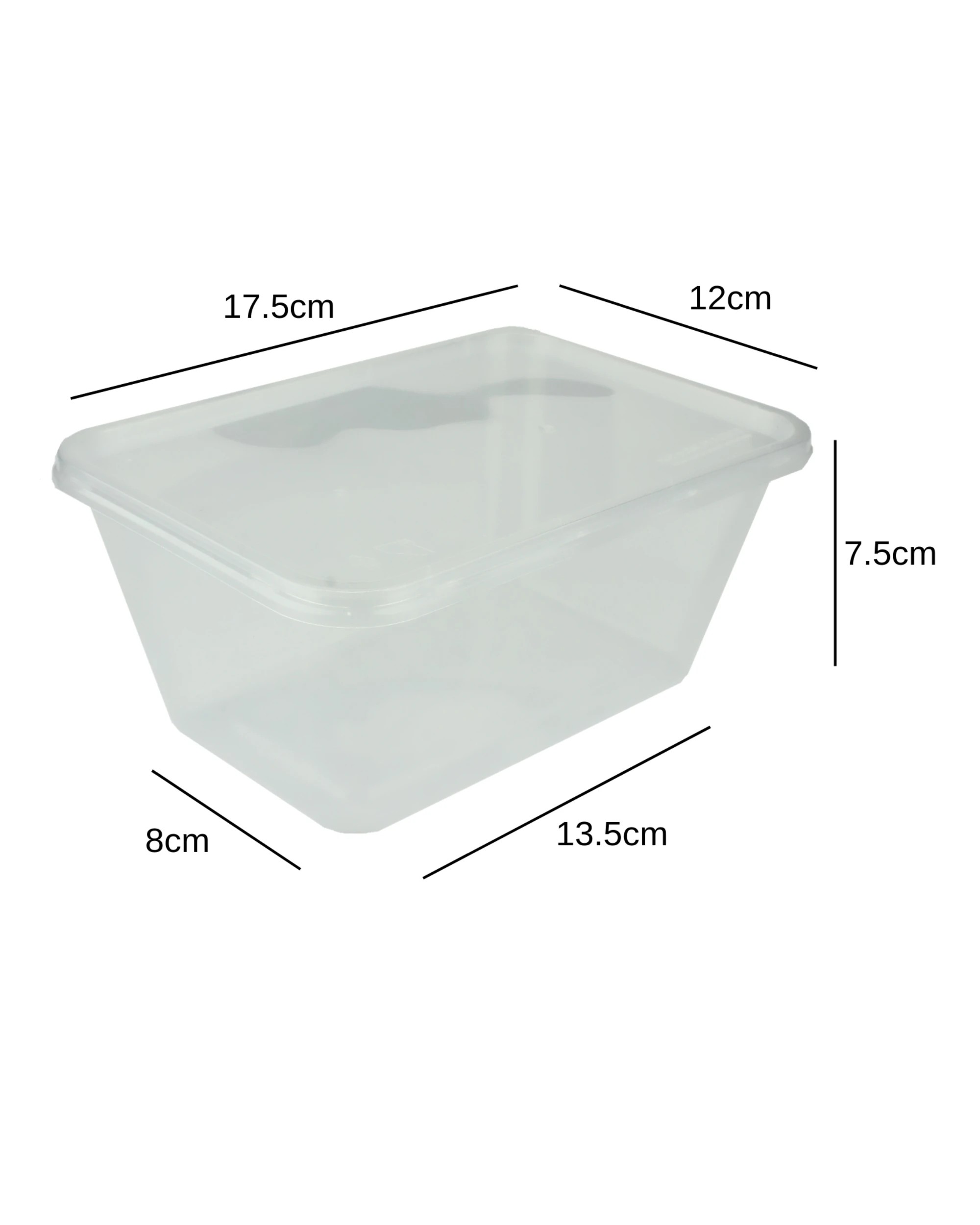 2 Partyware Plastic Food Containers With Lids 1000ml Pack of 20, 2 of 2