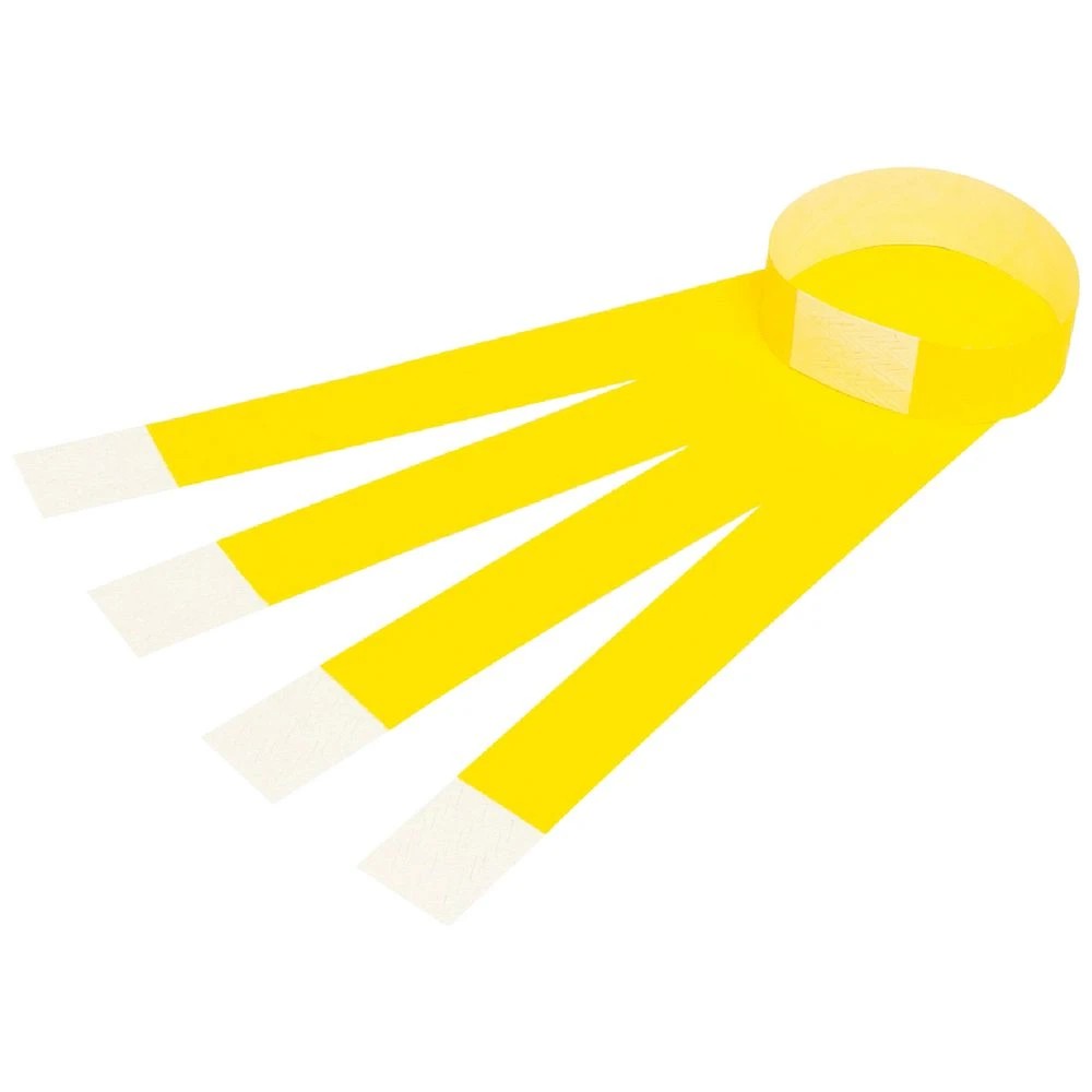 1 Rexel Fluoro Wrist Bands Yellow 100 Pack, 1 of 1