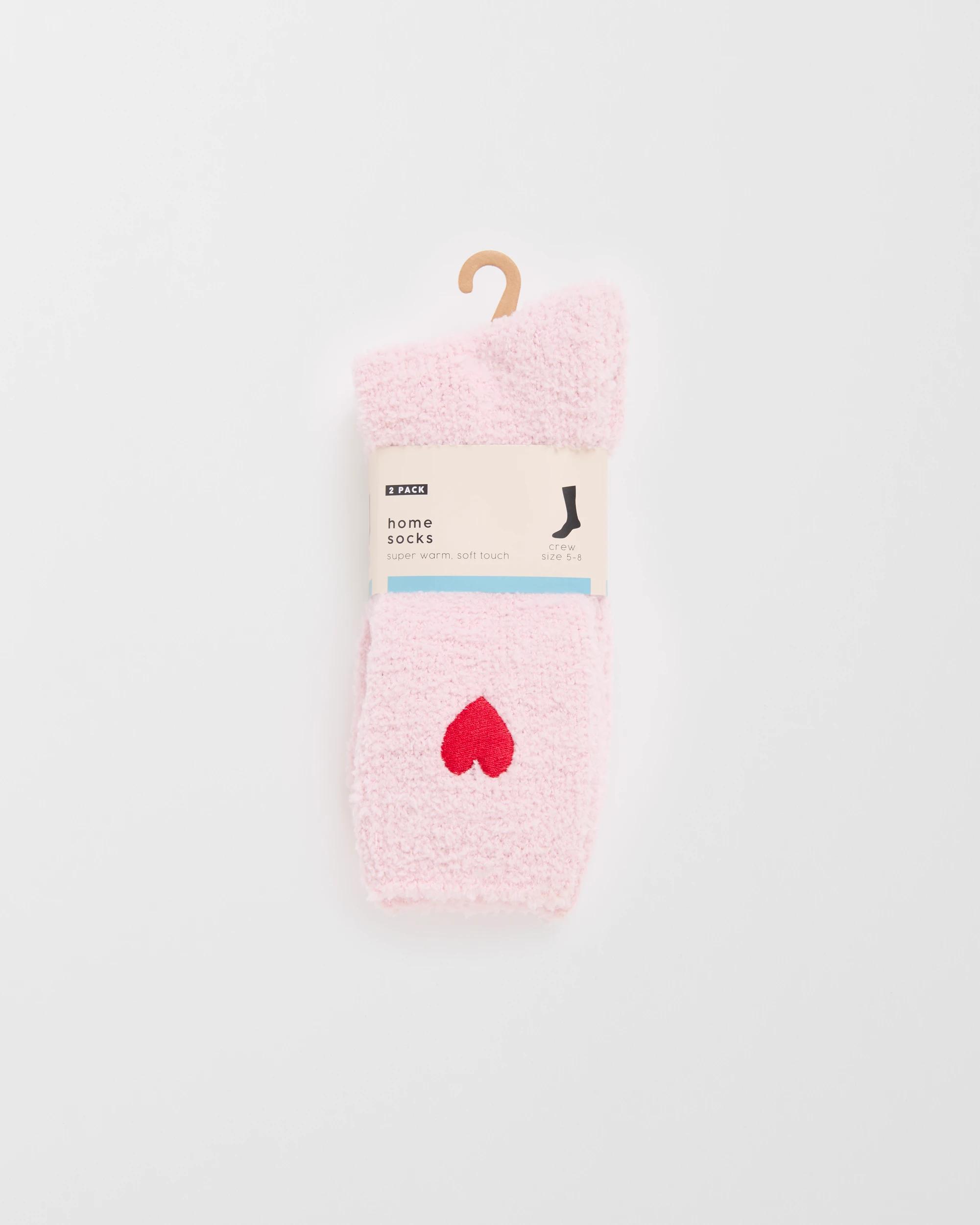 3 Target Woman 2 Pack Cosy Crew Length Home Socks HEART, 3 of 3