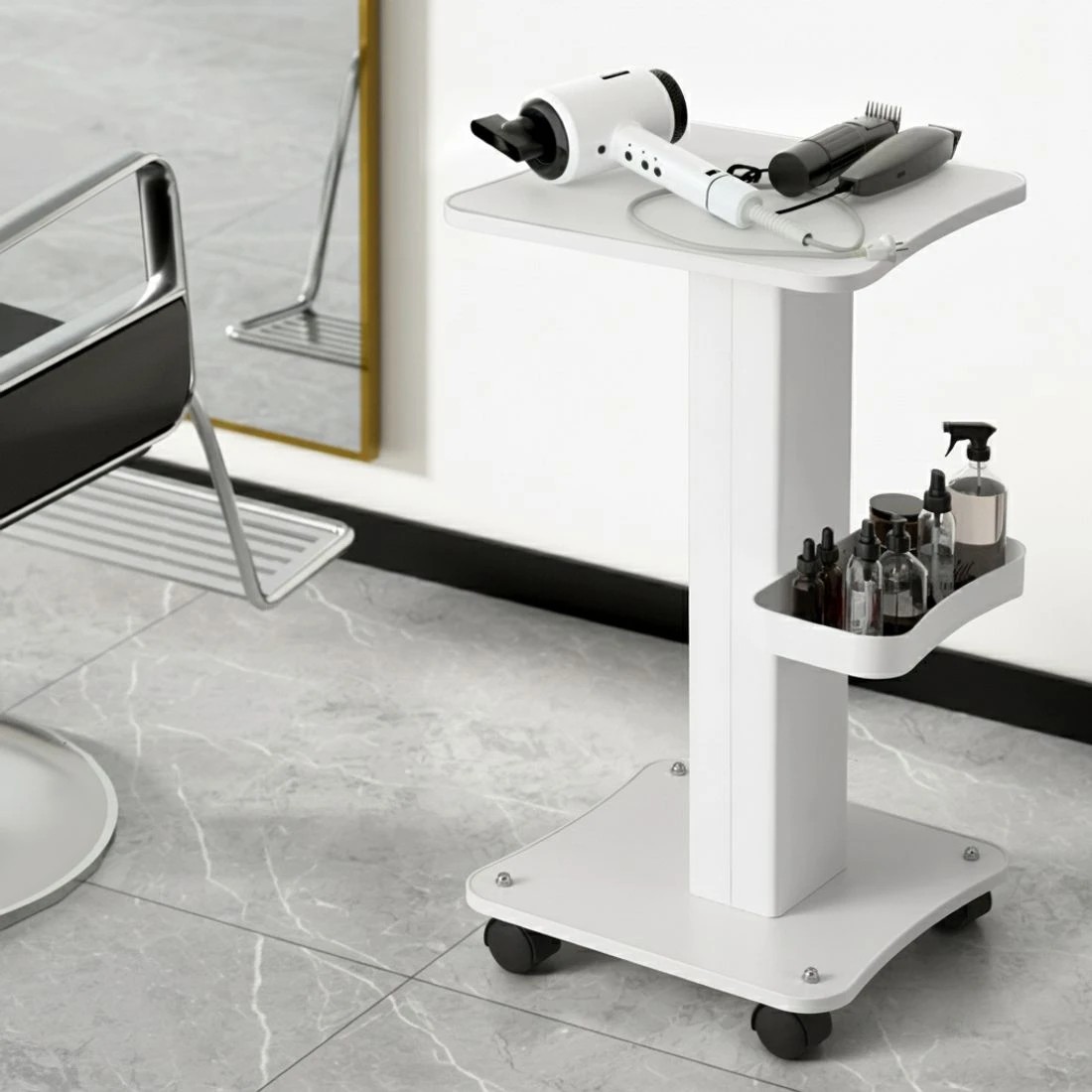 5 Embellir Salon Trolley Cart Spa Beauty Rolling Tray Hairdressing Storage Stand - White, 5 of 5