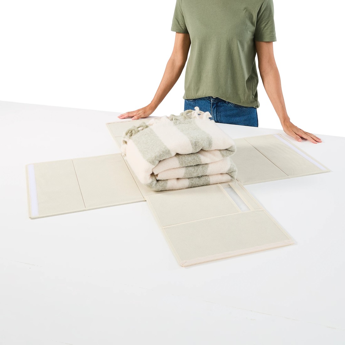 5 Linen Look Striped Bed Linen Box - Large, Beige, 5 of 10