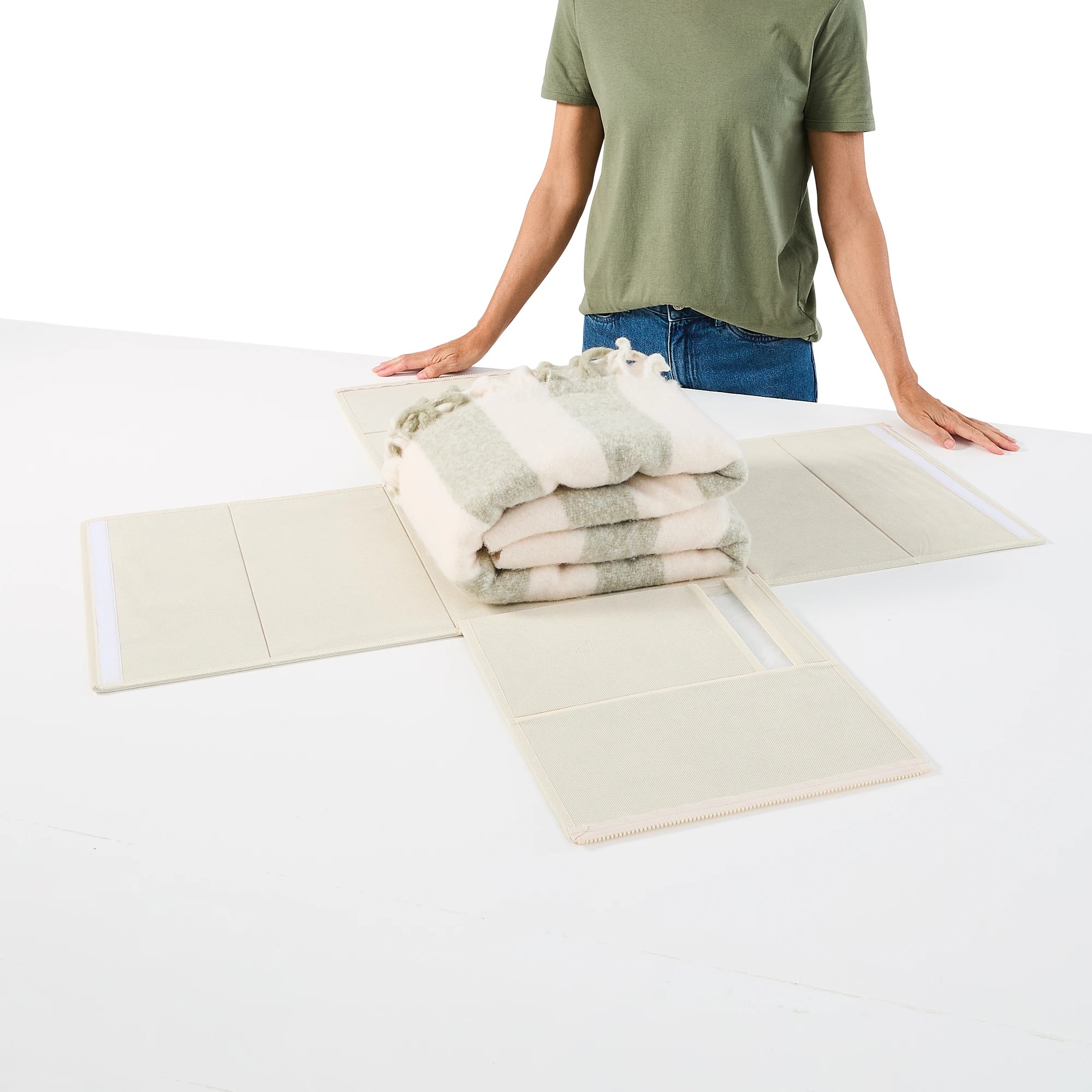 5 Linen Look Striped Bed Linen Box - Large, Beige, 5 of 10