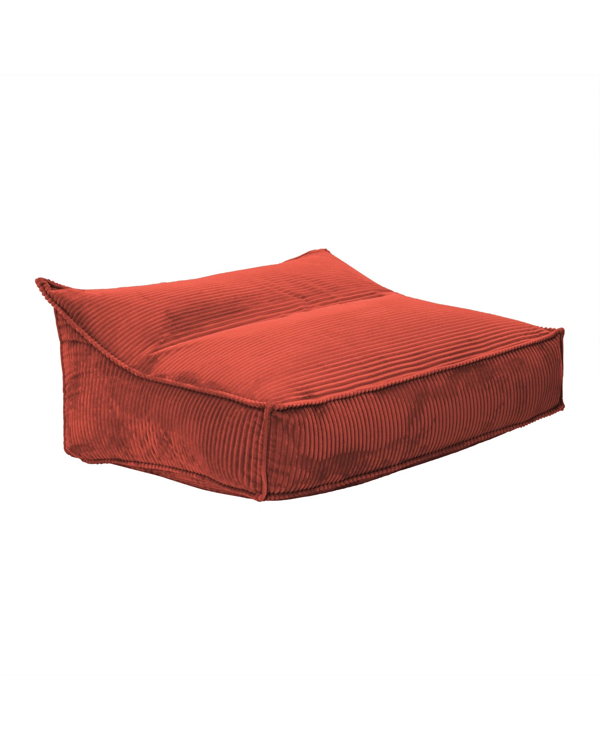 3 Cadence & Co. Wilde Ribbed Luxe Fleece Double Sofa Bean Bag Lounge Cover - Rust Red, 3 of 8
