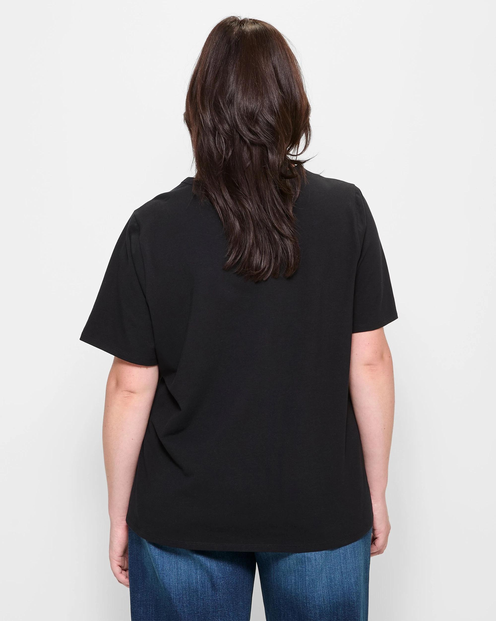 3 Target Curve Plus Size Australian Cotton Crew Neck T-Shirt BLACK, 3 of 9