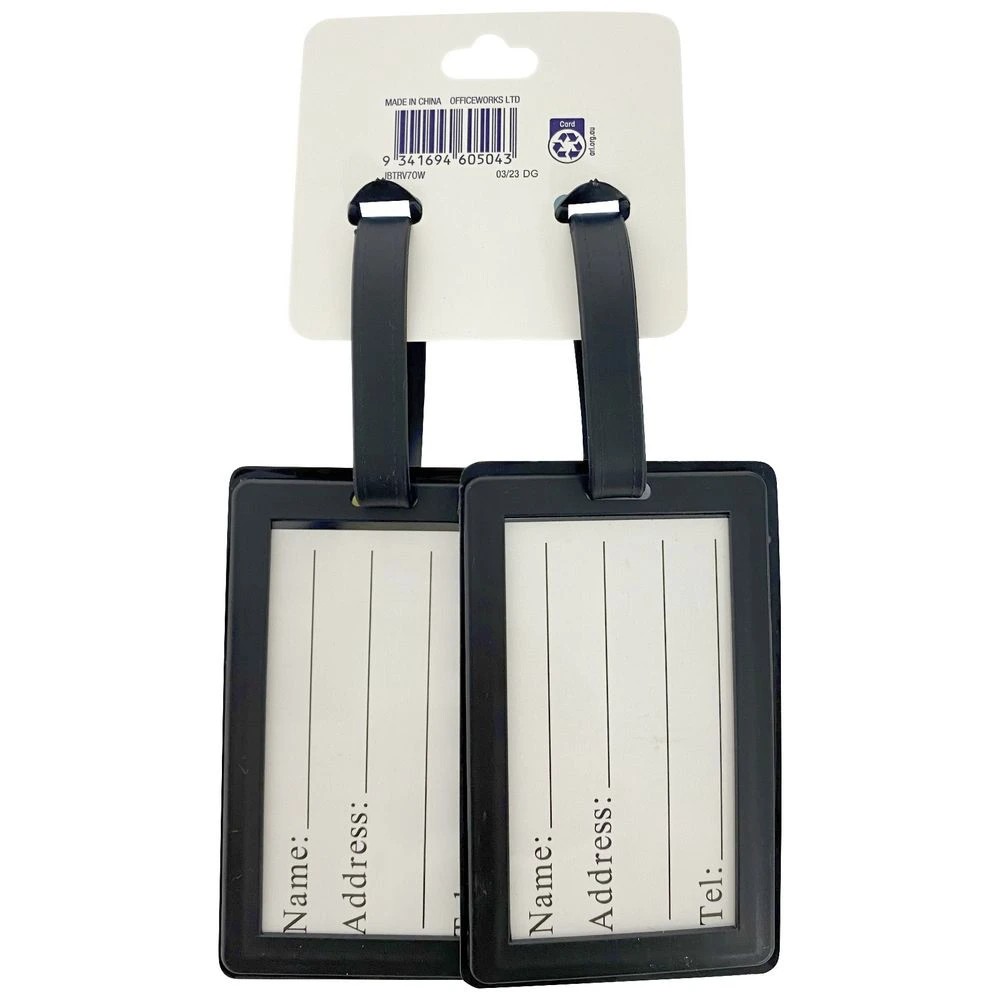 2 J.Burrows PVC Luggage Tags Assorted 2 Pack, 2 of 2