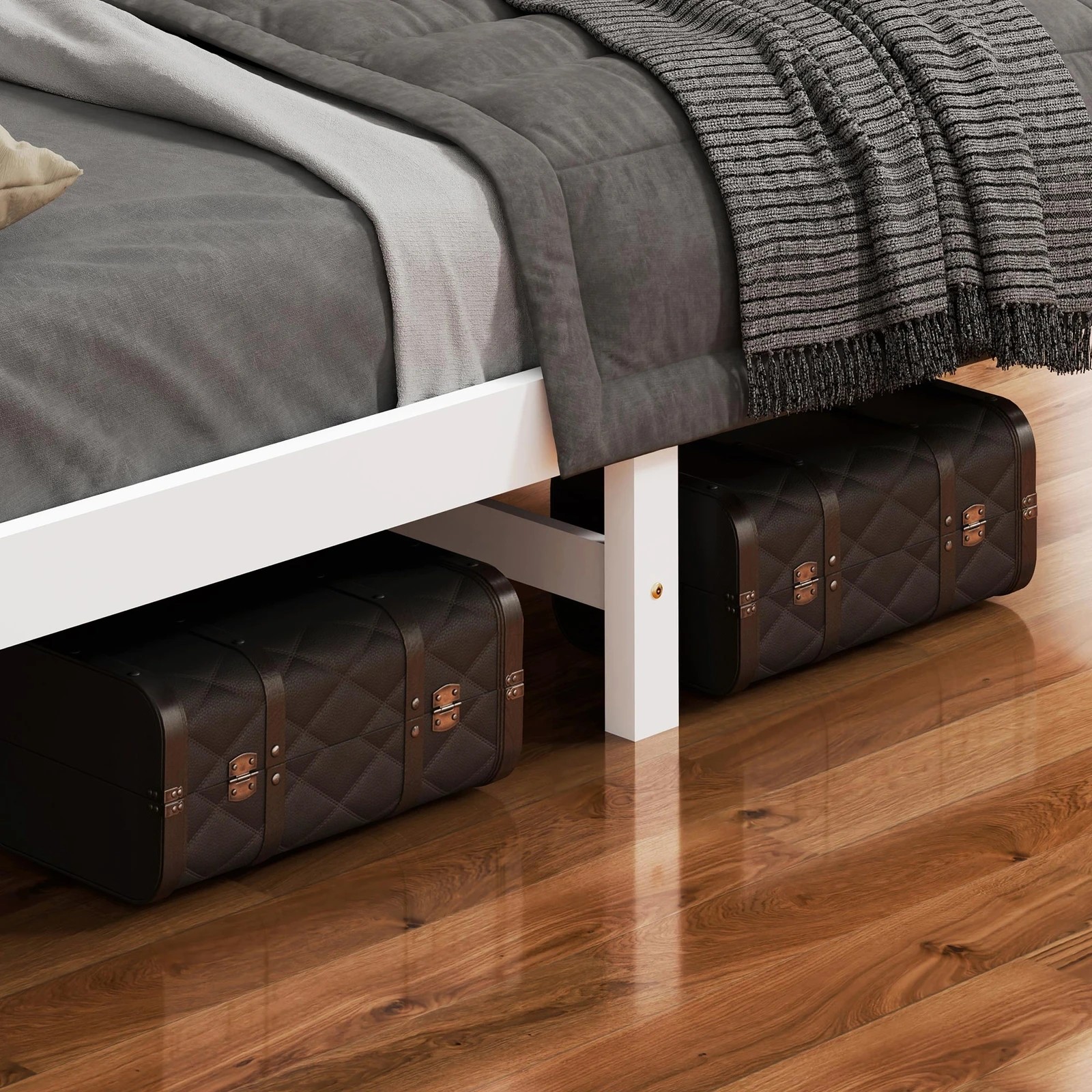 6 Alfordson Bed Frame Wooden Timber Queen Size Mattress Base Platform Elgin - White, 6 of 10