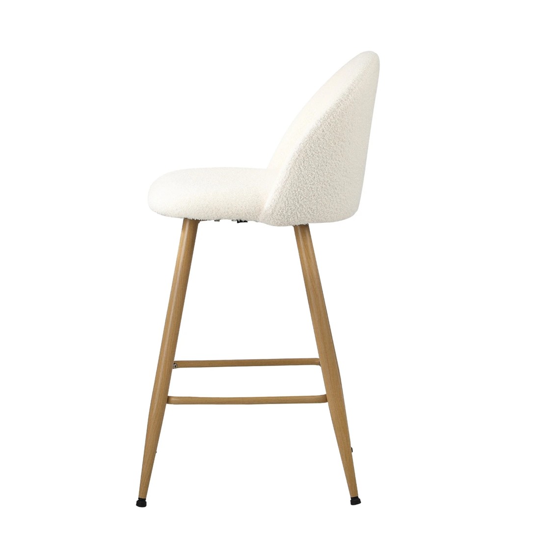 7 Oikiture 2x Bar Stools Kitchen Dining Chairs Counter Stool Boucle Padded Stools
 - Beige, 7 of 10