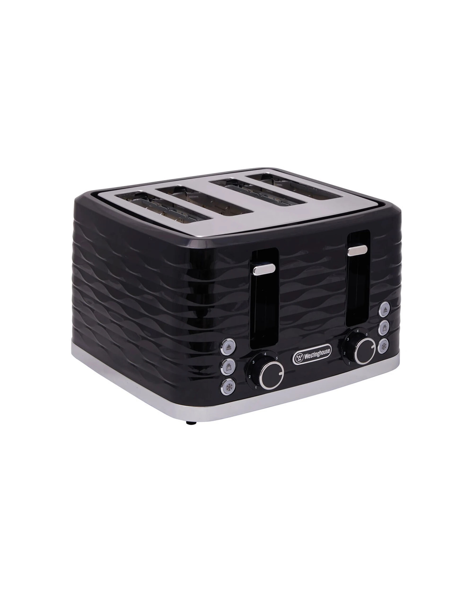 3 Westinghouse 1.7l Kettle & 4 Slice Toaster Pack Black/silver Wave Pattern
 - Black, 3 of 10