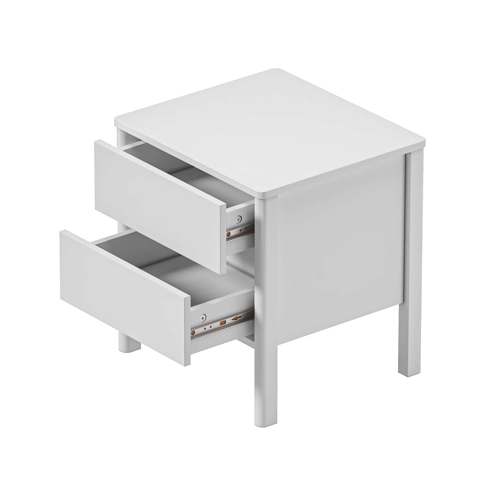 7 Oikiture 2x Bedside Table 2 Drawers Side Table Nightstand Handle-free - White, 7 of 9