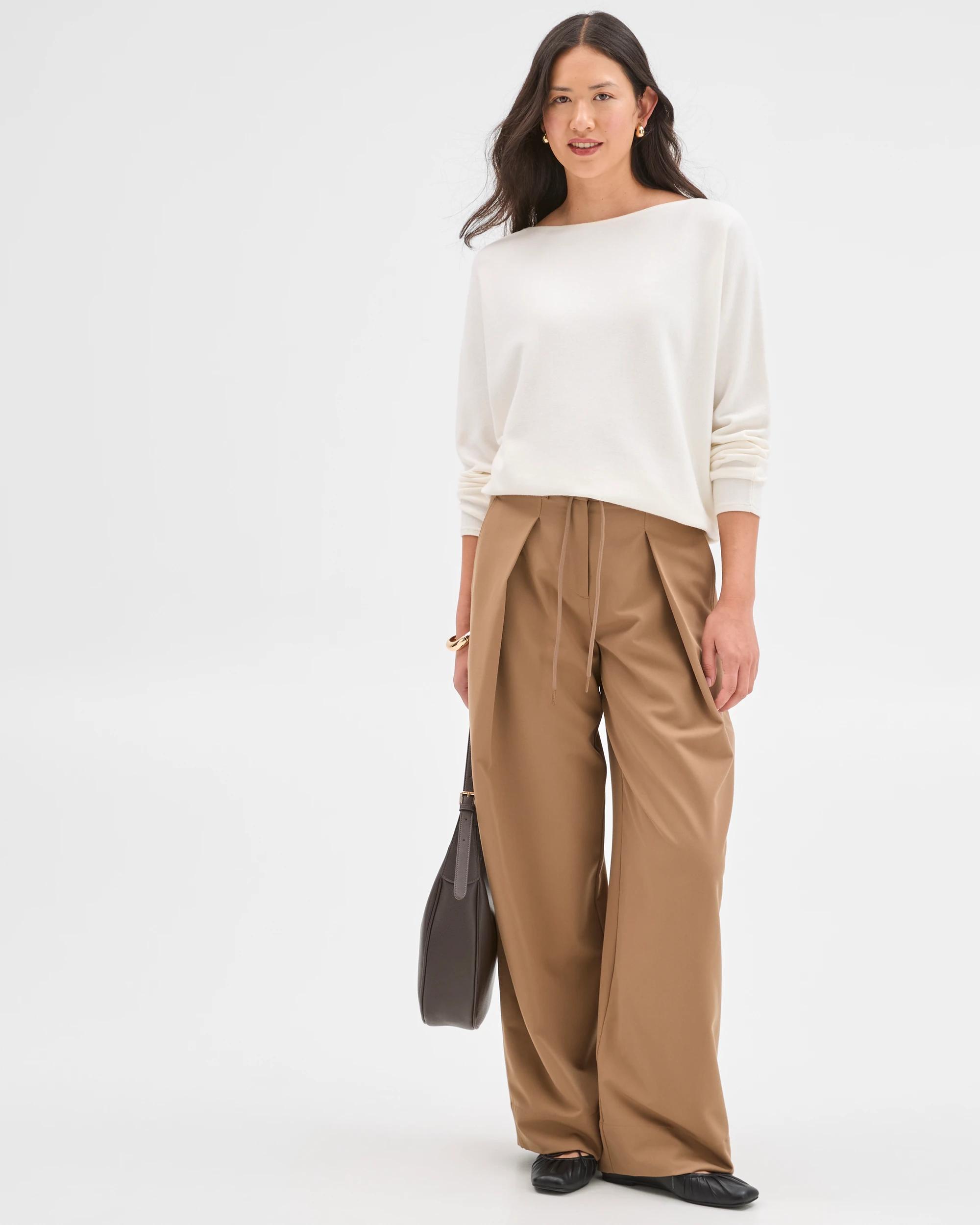 1 Preview Dolman Sleeve Boat Neck Knit Jumper CLOUD DANCER, 1 of 6