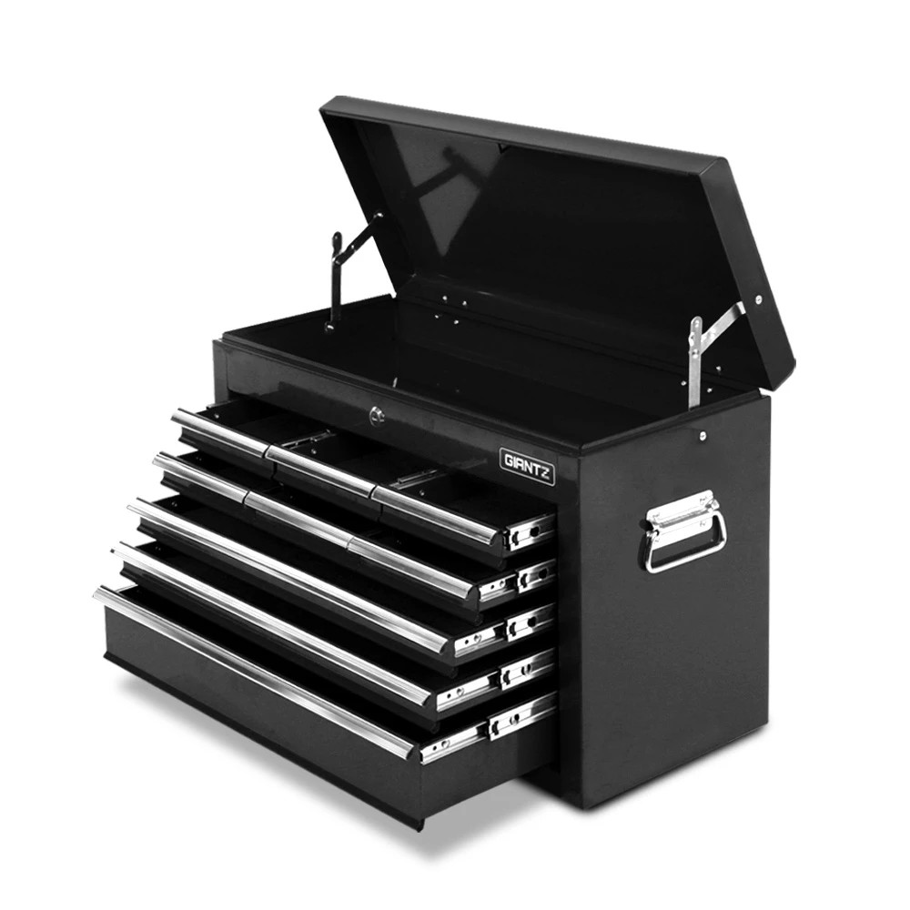 1 Giantz 9 Drawer Tool Box Cabinet Chest Toolbox Storage Garage Organiser - Black, 1 of 7