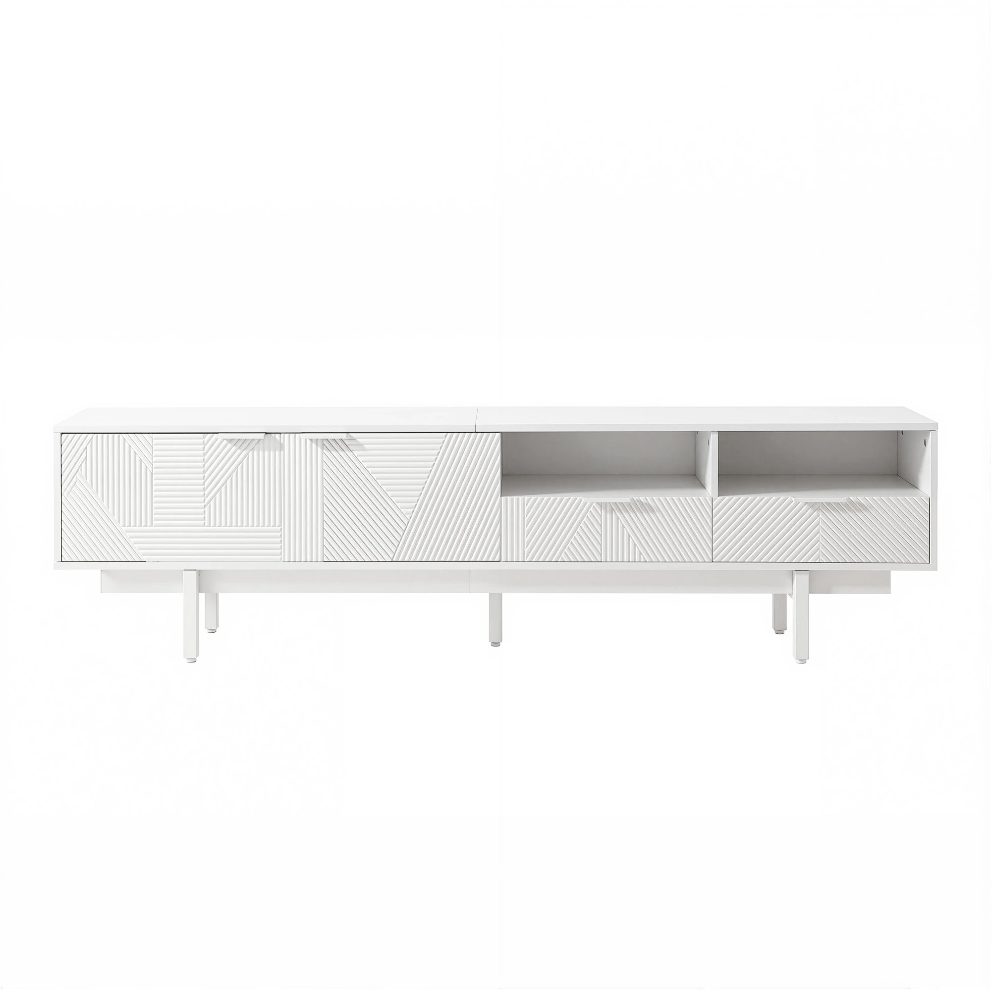 4 Artiss TV Unit Entertainment Unit Storage Cabinet Drawer 200cm - White, 4 of 10