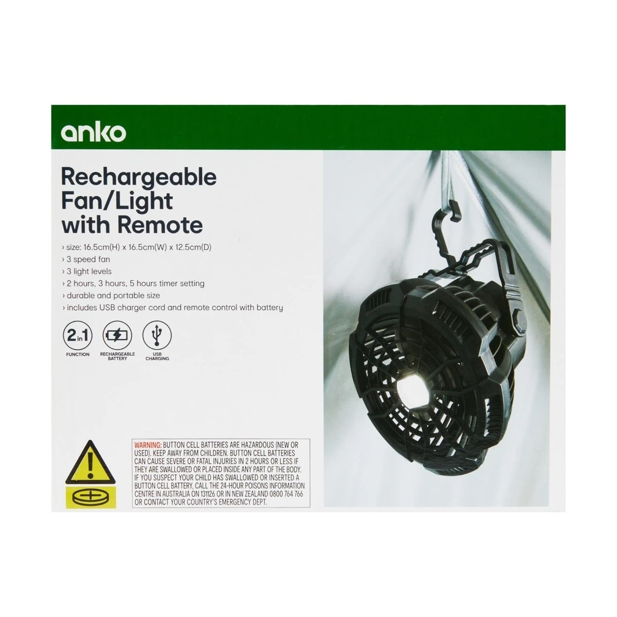 9 Rechargeable Fan/Light with Remote, 9 of 10