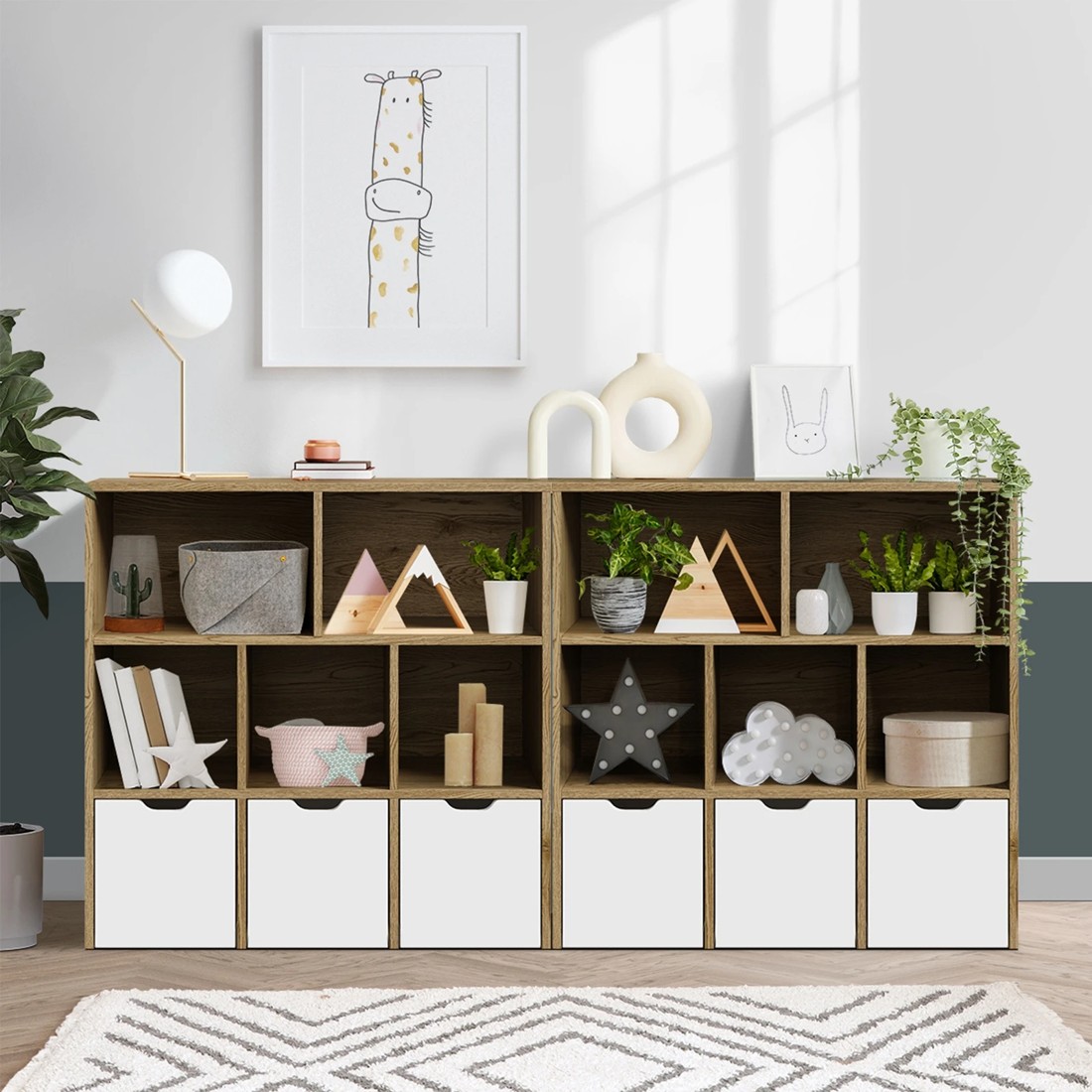 9 Oikiture Kids Bookcase Toy Organiser Cabinet With Removable Box Storage
 - Multi, 9 of 10