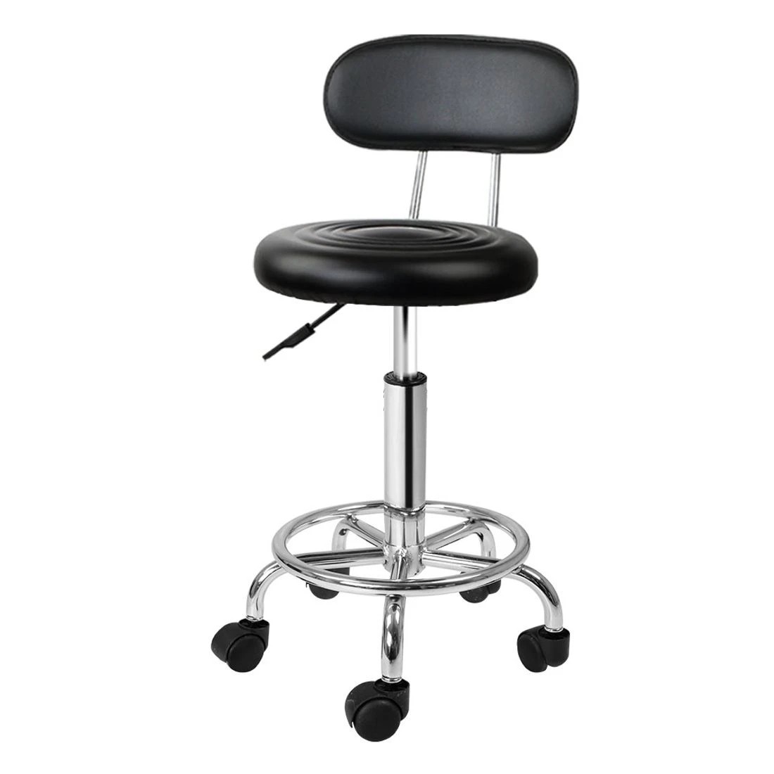 1 Artiss Salon Stool Swivel Chair Backrest
 - black, 1 of 7