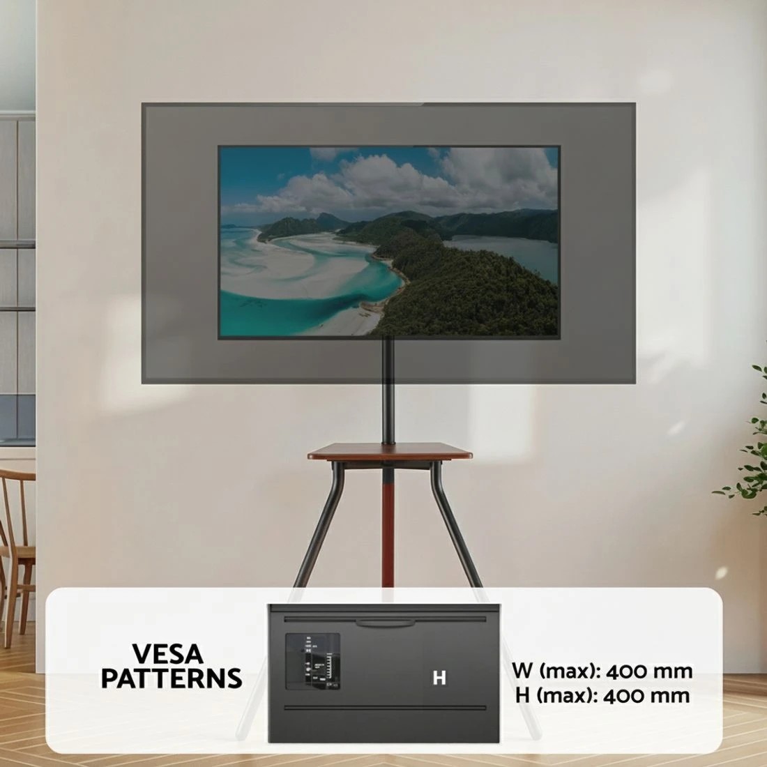 4 Artiss TV Stand Wooden Tray 24-55" Swivel Height Adjustable - Multi, 4 of 7