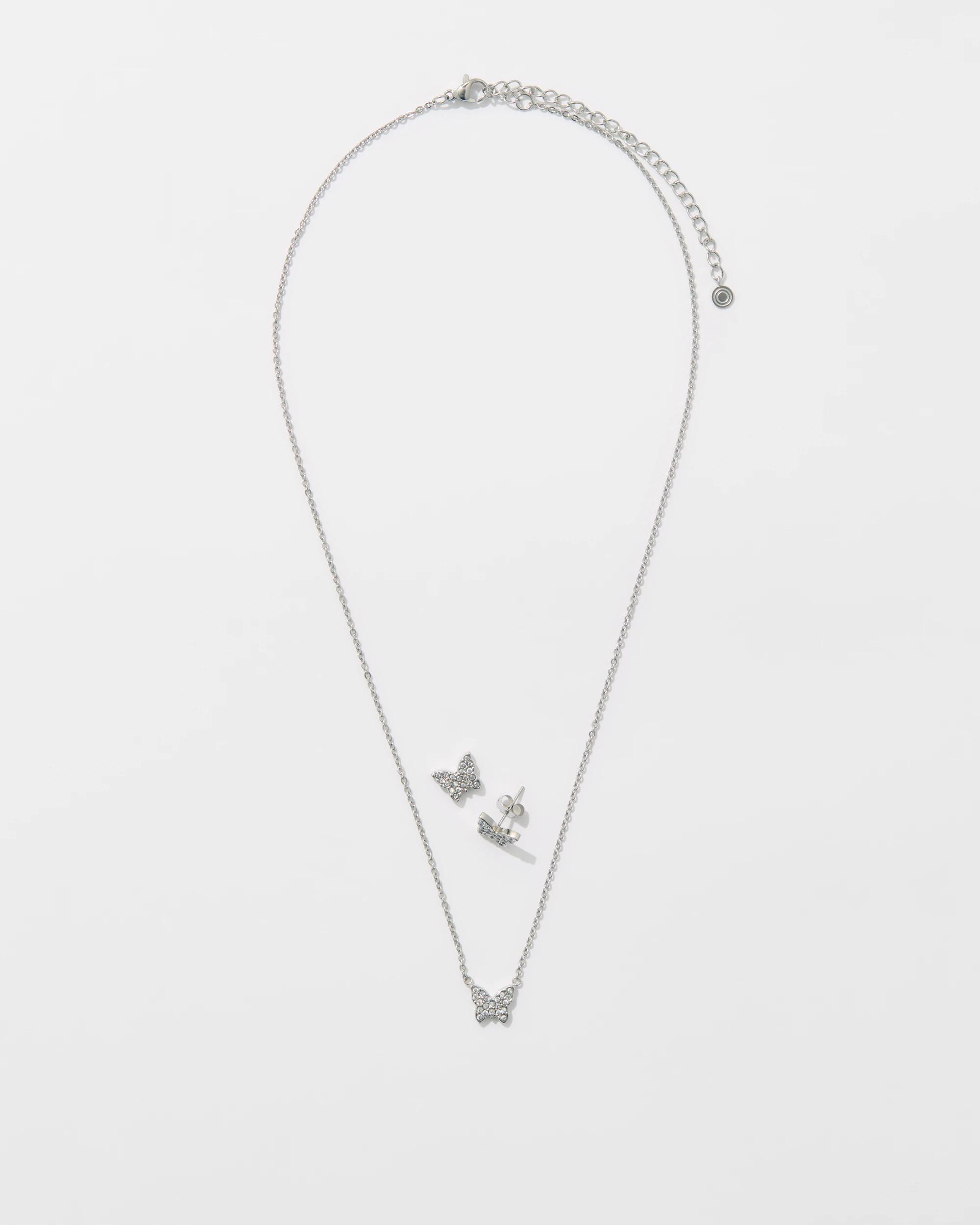 1 Target Waterproof 2 Pack Butterfly Jewellery Set SILVER, 1 of 2