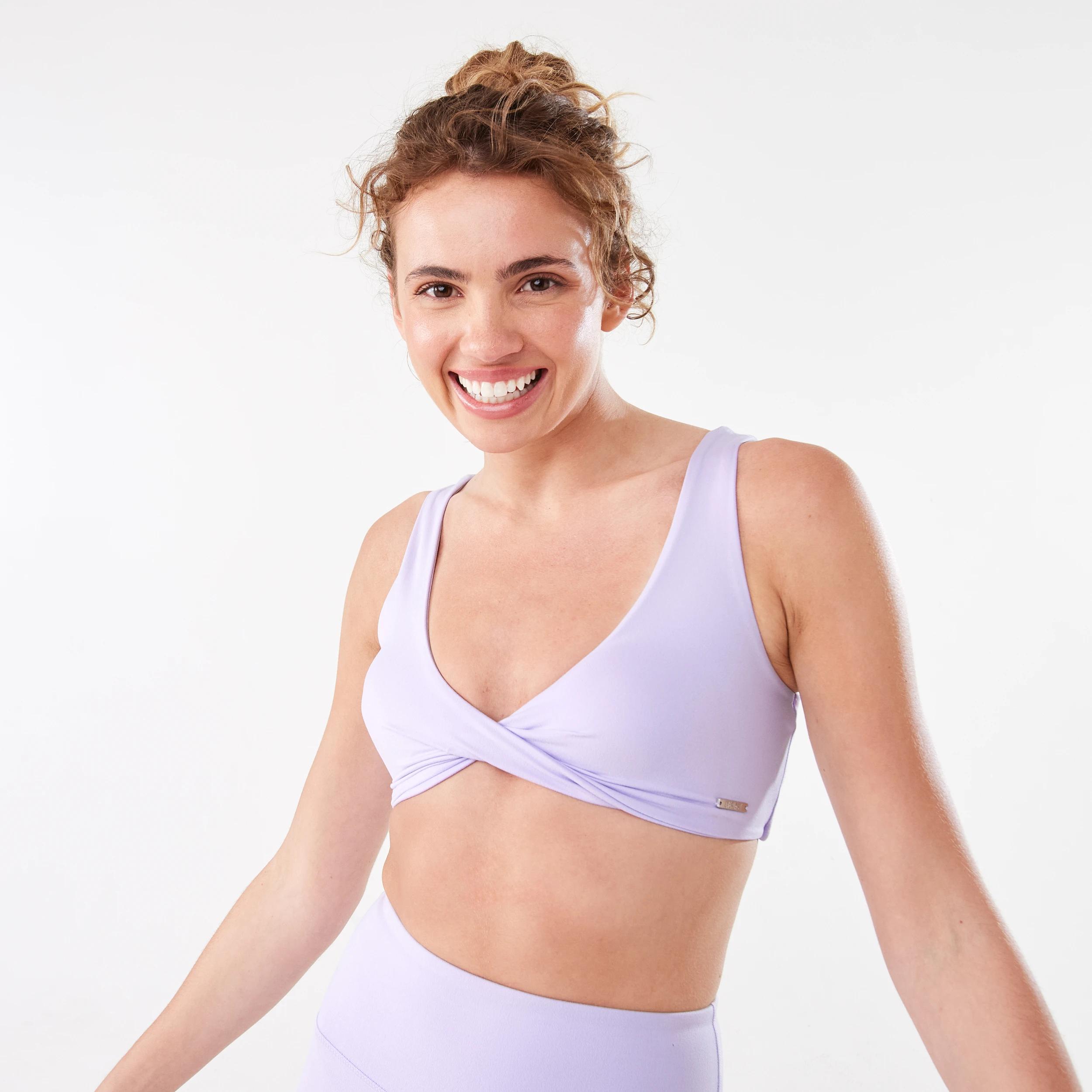 1 Everlast Womens Twist Front Crop Top EVERLAST SIMPLE LOGO GAL LILAC, 1 of 9