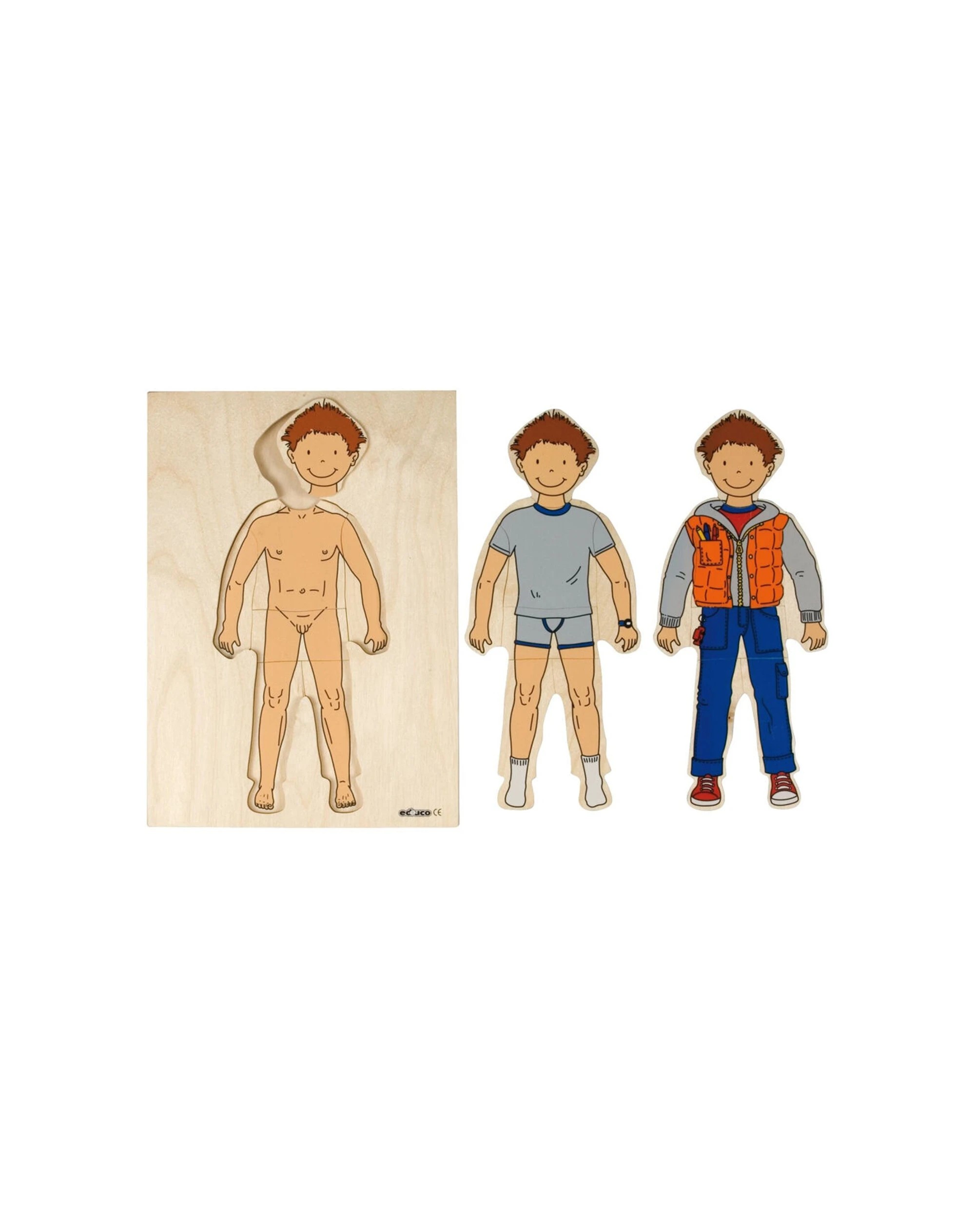 1 EDUCO Getting Dressed Puzzle Boy Educational Kids Puzzle 21Pc Birch Plywood - Multi, 1 of 3