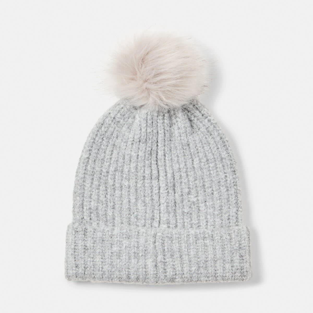 2 Rib Pom Pom Beanie Slvr Marle, 2 of 5