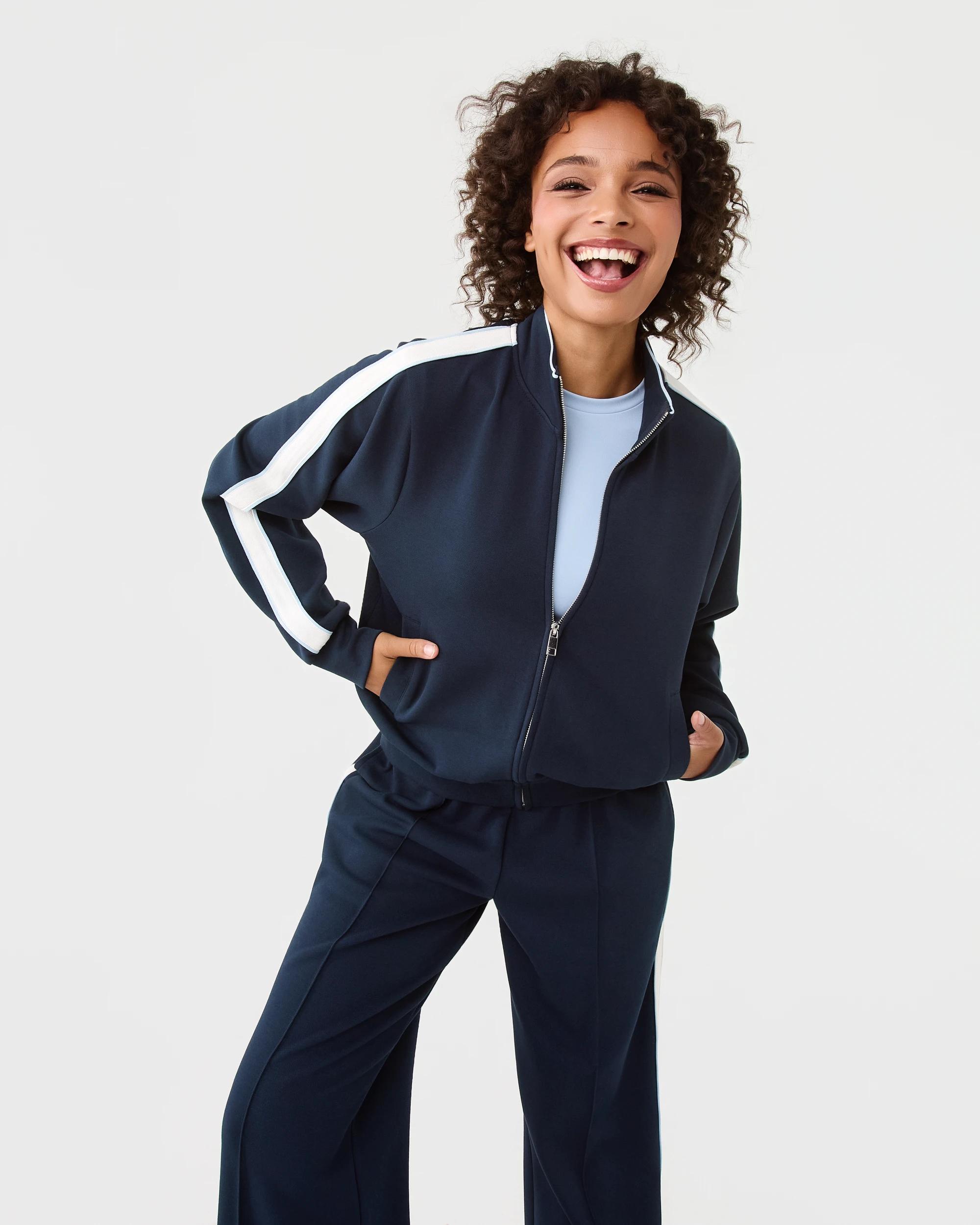 8 Active Womens Retro Zip Through Shade Navy, 8 of 10