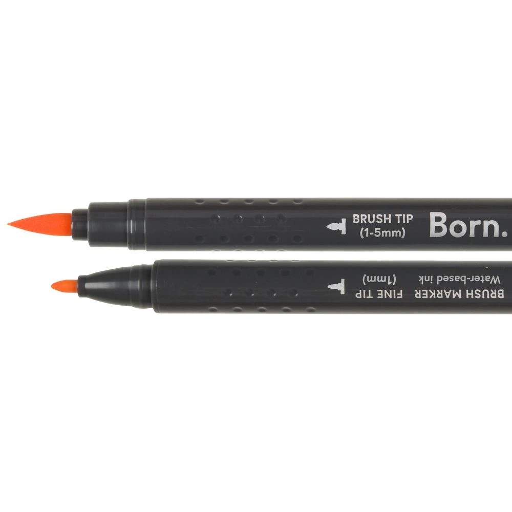 2 Born Professional Brush Dual-Tip Marker Yellow 025, 2 of 4