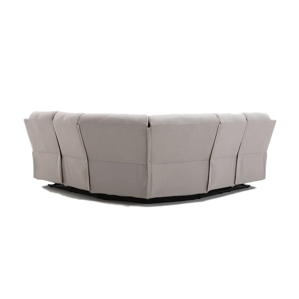 9 Foret 5 Seater Sofa Corner Lounge Recliner Footrest Bed Chaise Couch Fabric Grey Light, 9 of 9