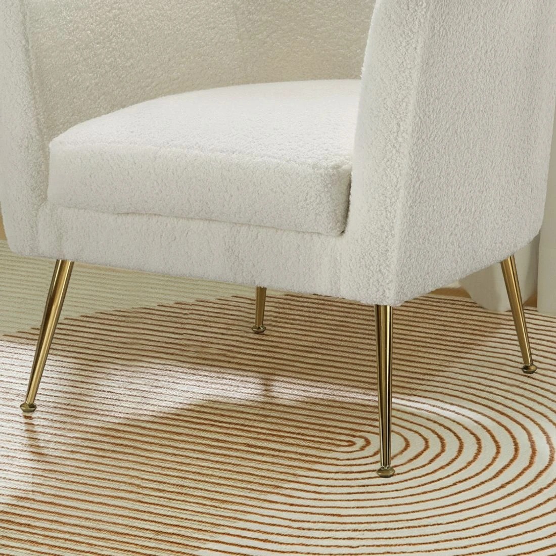 5 Artiss Armchair Boucle Fabric  Yoli - White, 5 of 5