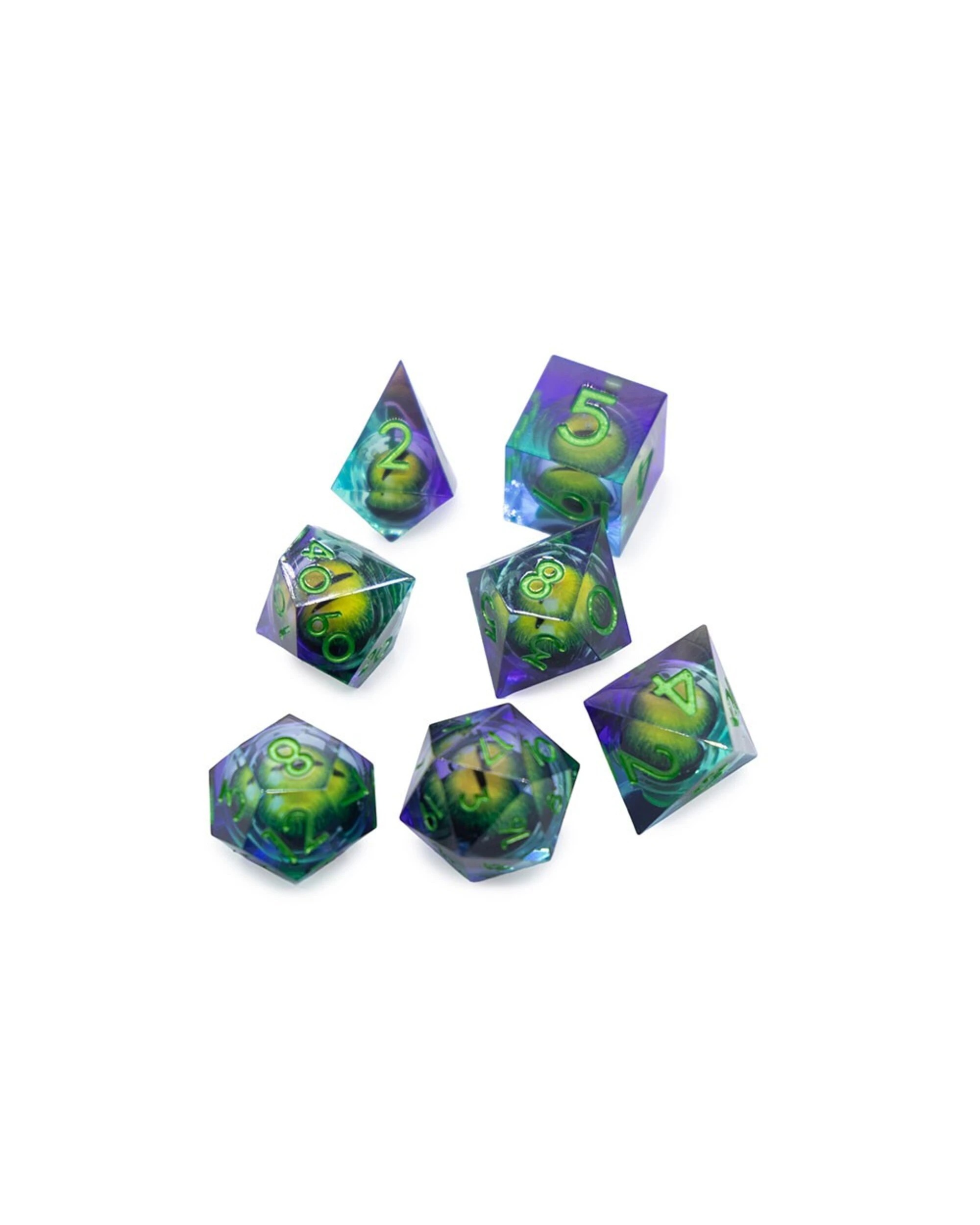 1 Tabletop - RPG 7-Set Dice - Green Eyeballs, 1 of 3