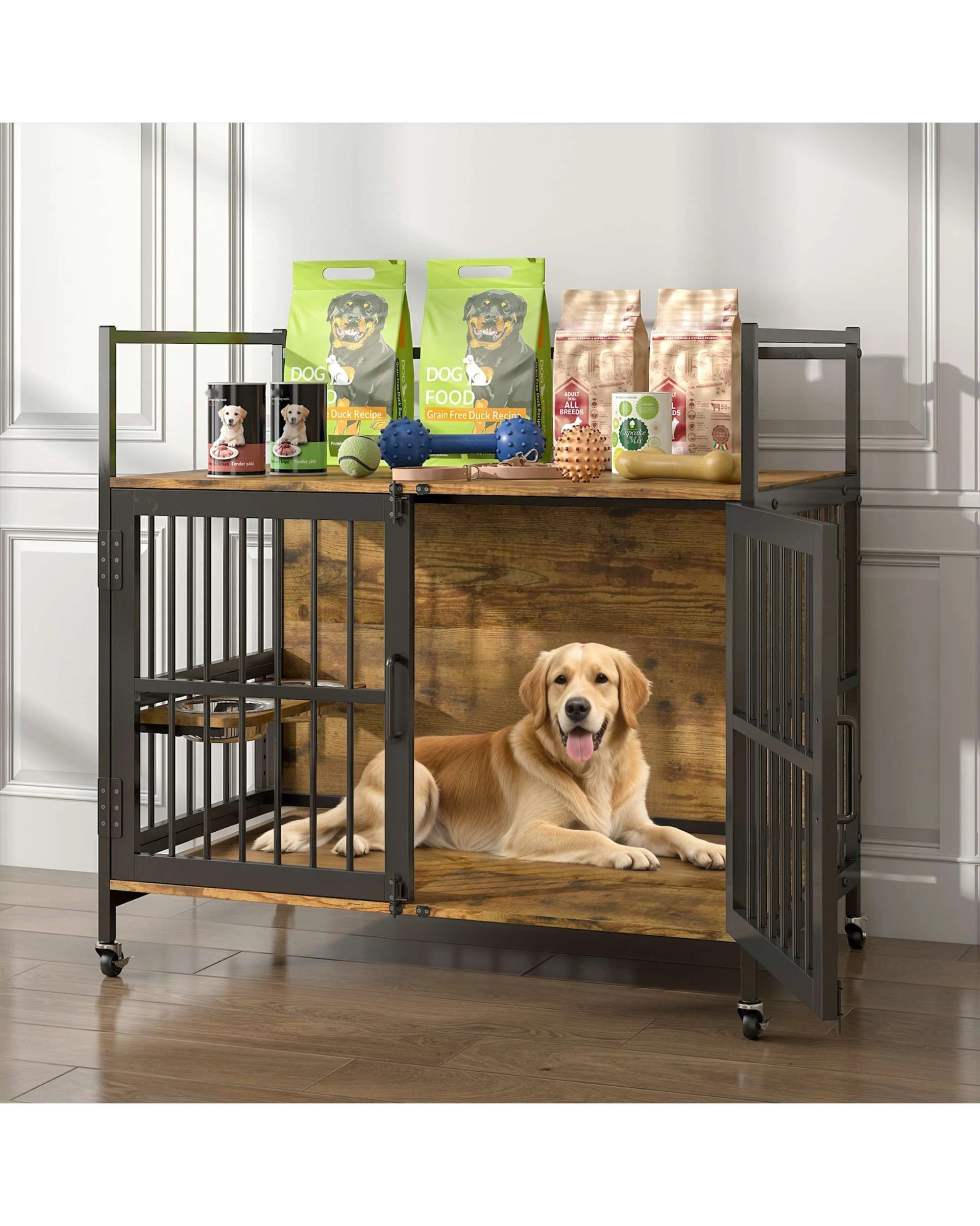 3 Advwin Dog Crate Furniture Heavy Duty Dog Cage Sturdy Dog Kennel, 3 of 9