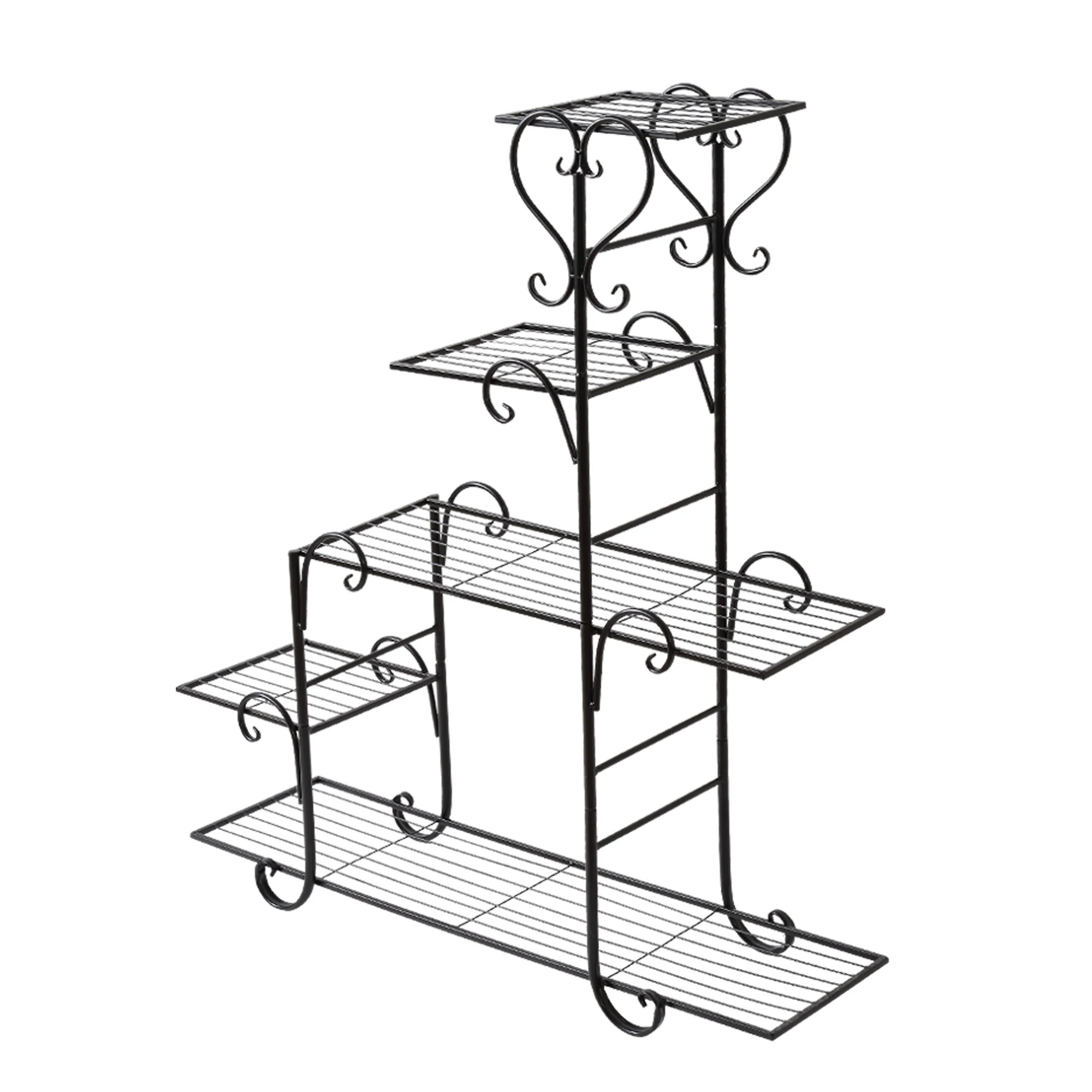 6 Levede Plant Stand Metal Black Flower Pot - Black, 6 of 6